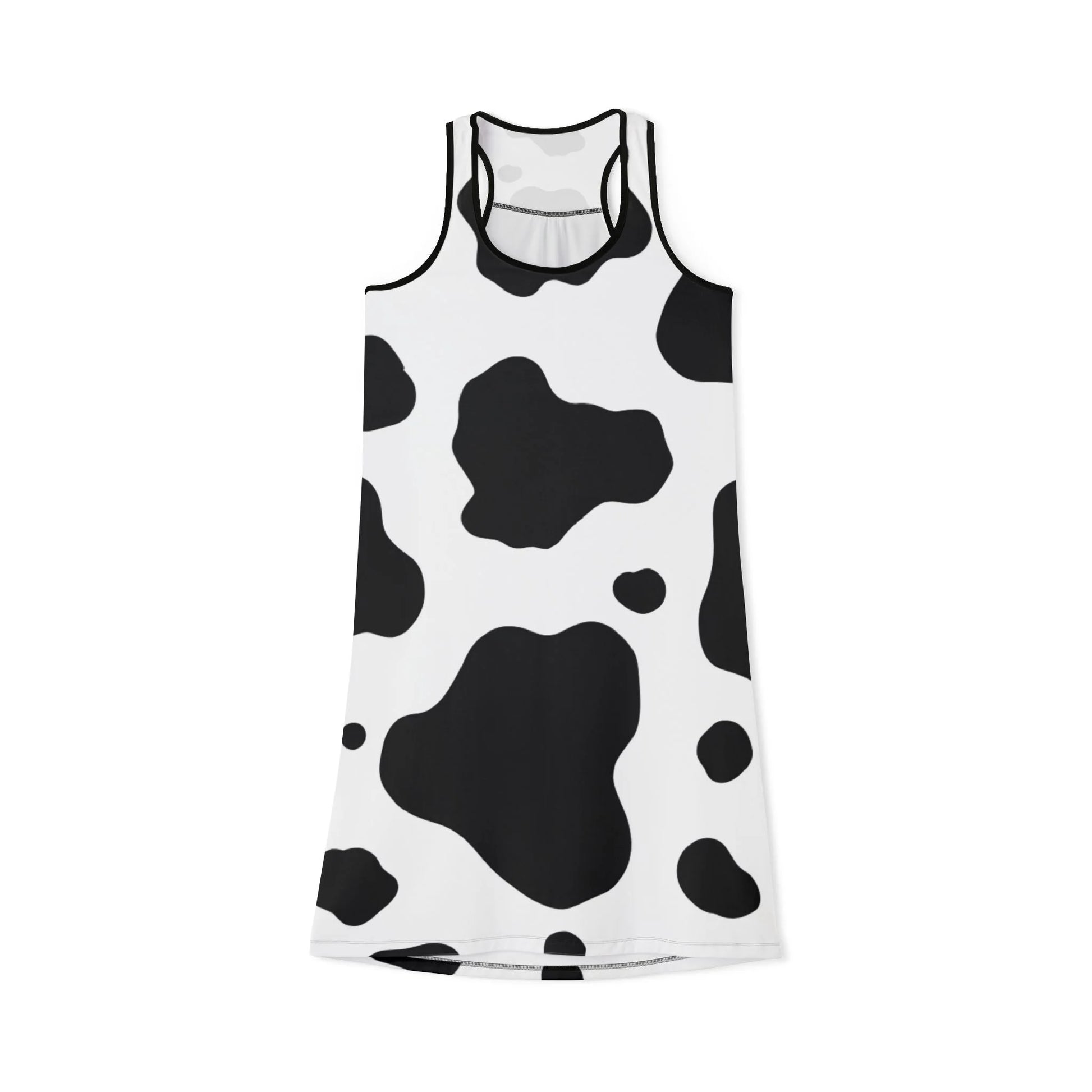 Cow Print Tank Top Dress Comfortable Wearing Experience, Artsulli - Art is Long, Life is Short, Tank Top, Size, XS, Color, Black, , , 34711798957651