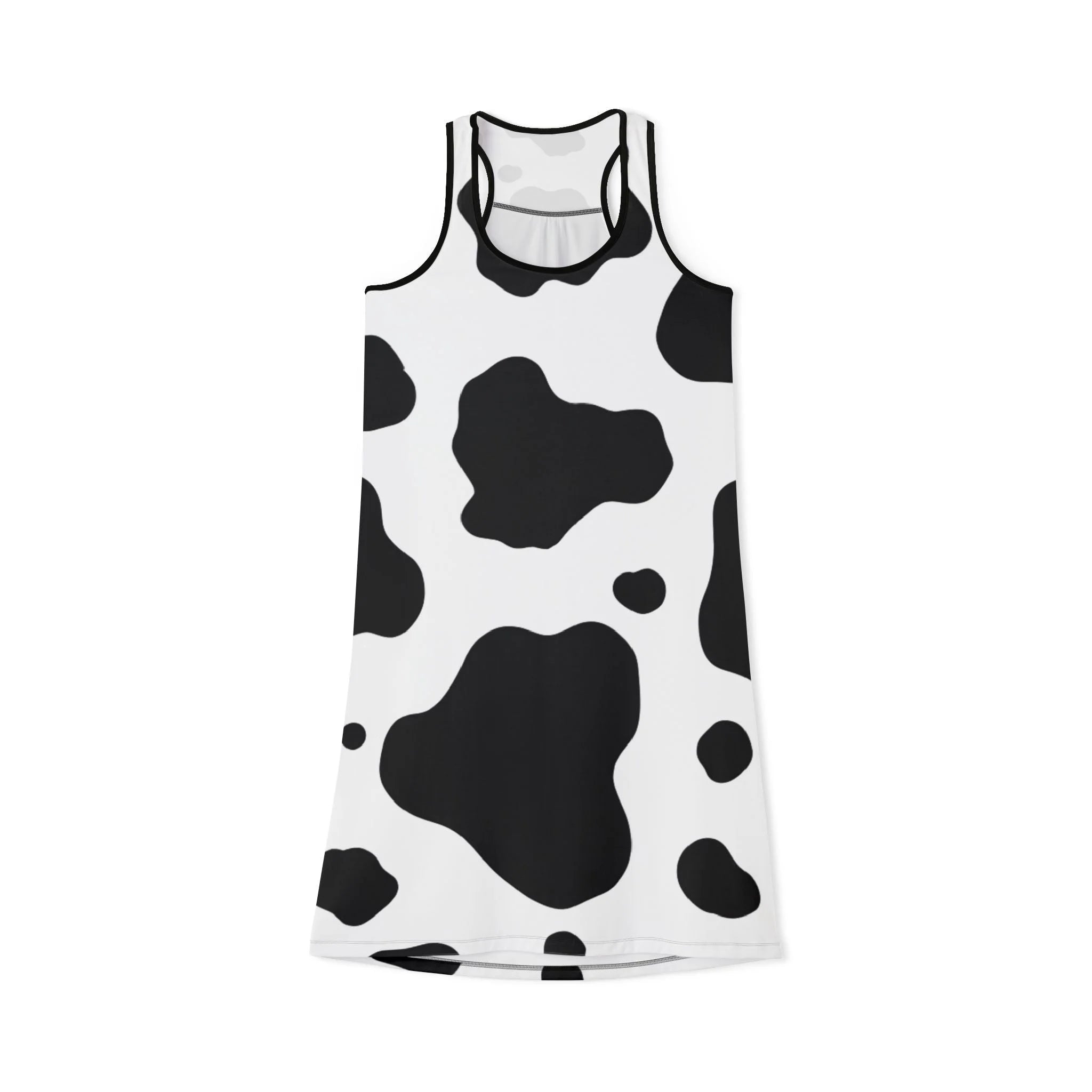 Cow Print Tank Top Dress Comfortable Wearing Experience, Artsulli - Art is Long, Life is Short, Tank Top, Size, XS, Color, Black, , , 34711798957651