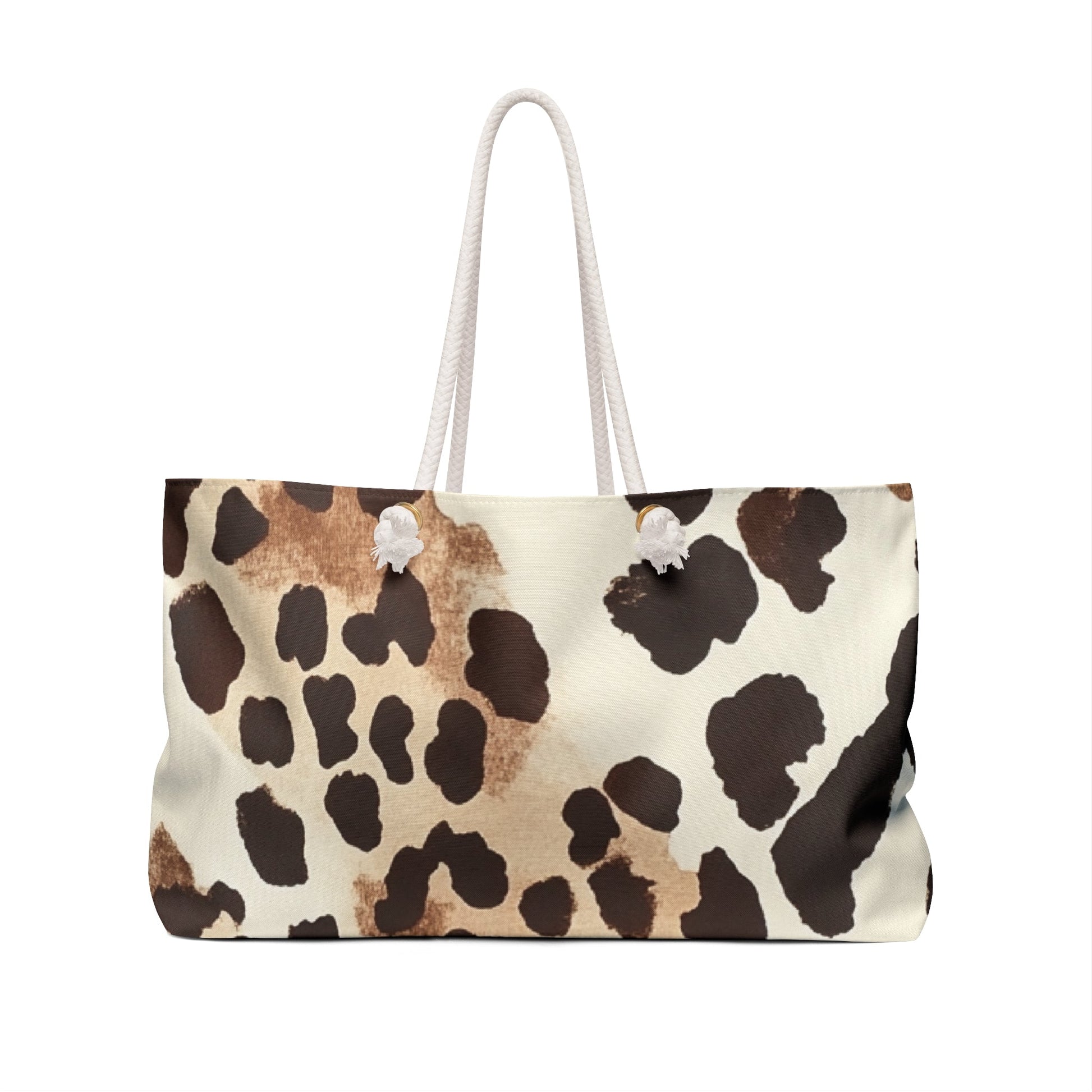 Cow Print Weekender Tote with Rope Handles, Artsulli - Art is Long, Life is Short, Bags, , , , , , , 