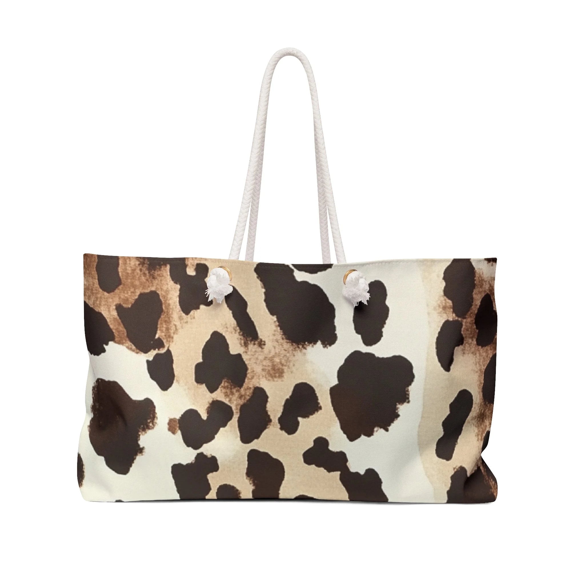 Cow Print Weekender Tote with Rope Handles, Artsulli - Art is Long, Life is Short, Bags, Size, 24" × 13", , , , , 25267987949110960636