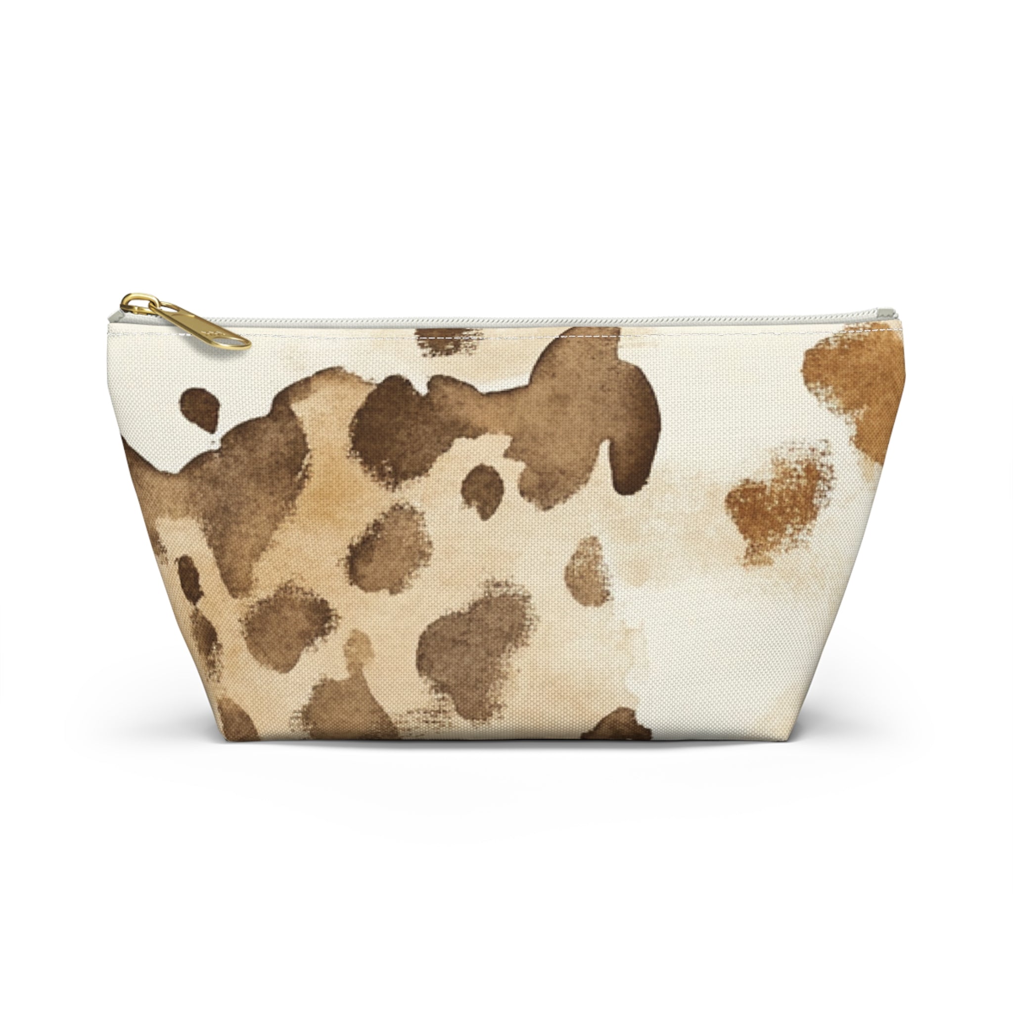 Cow Print Zipper Pouch, Artsulli - Art is Long, Life is Short, Bags, Size, Small, Color, White zipper, , , 10165381626180680966