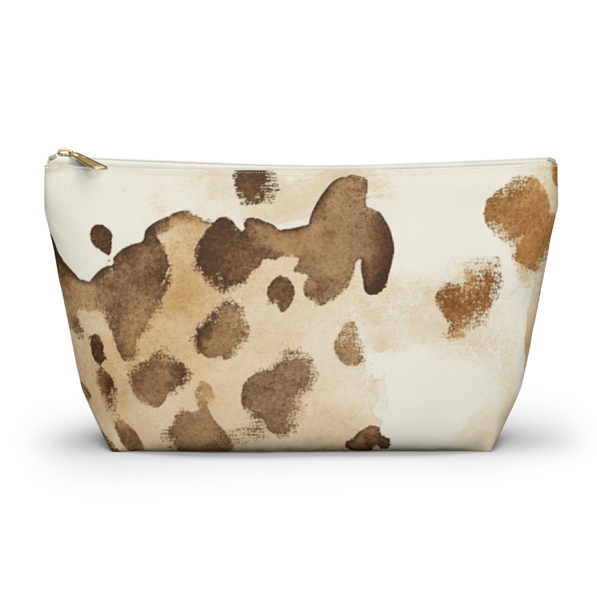 Cow Print Zipper Pouch, Artsulli - Art is Long, Life is Short, Bags, Size, Large, Color, White zipper, , , 32612607552941720789
