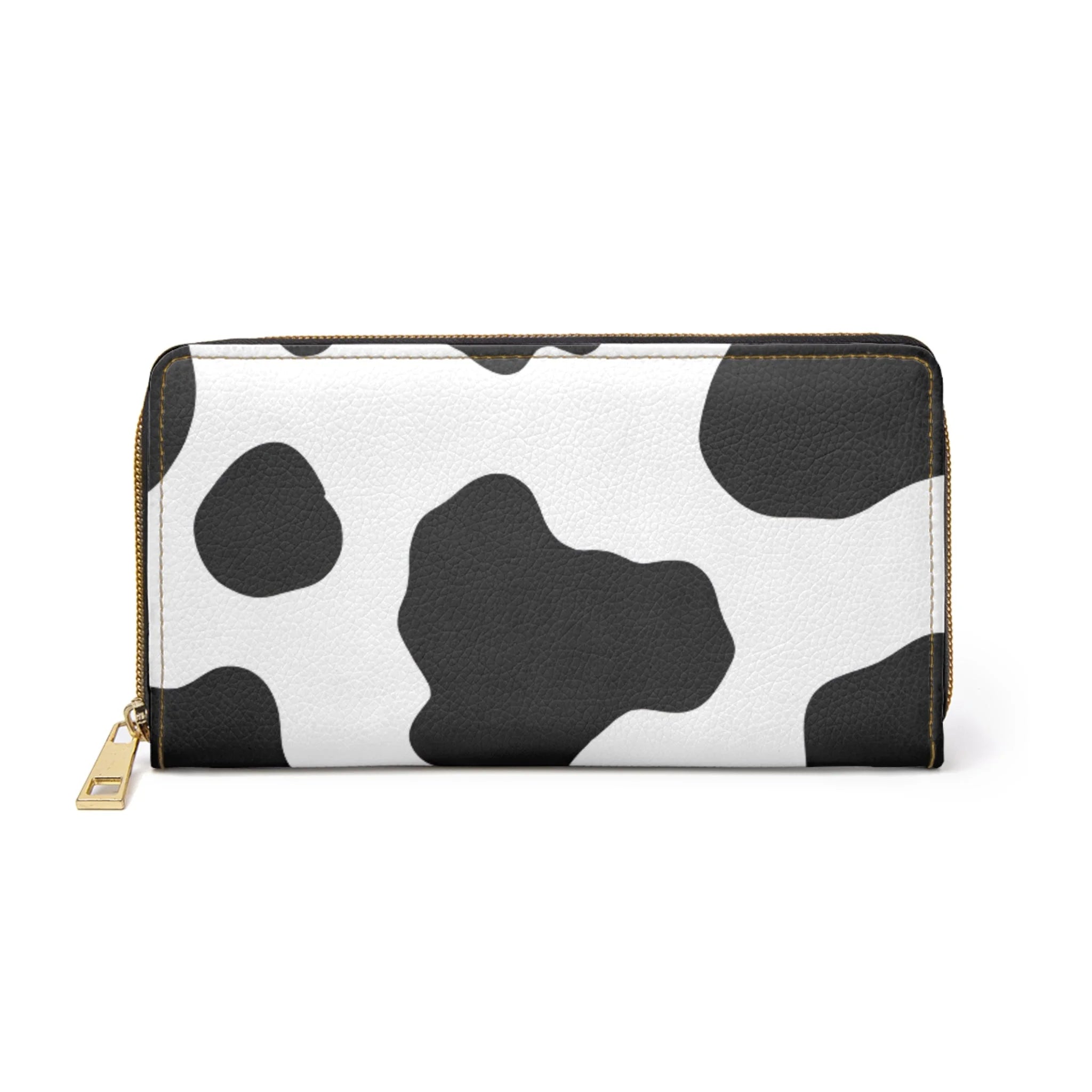 Cow Print Zipper Wallet, Artsulli - Art is Long, Life is Short, Accessories, Size, One size, Color, White, , , 34735222823353