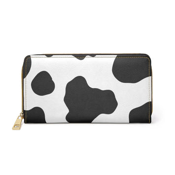 Cow Print Focus Zipper Wallet, Artsulli - Art is Long, Life is Short, Accessories, Size, One size, Color, White, , , 34735222823353