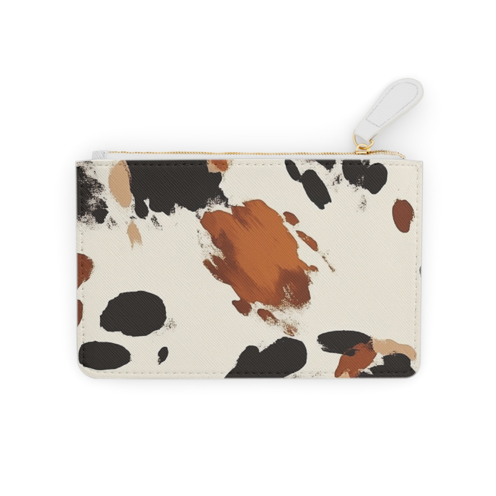 Cowhide Pattern Mini Clutch Bag, Artsulli - Art is Long, Life is Short, Bags, Size, 6.3” x 4”, Color, White, , , 26819283294412882659
