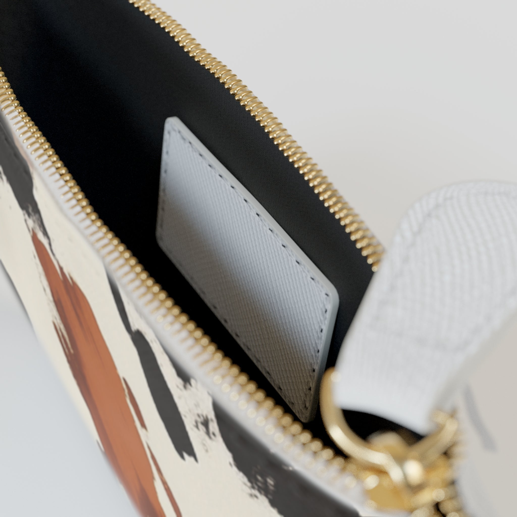 Cowhide Pattern Mini Clutch Bag, Artsulli - Art is Long, Life is Short, Bags, , , , , , , 