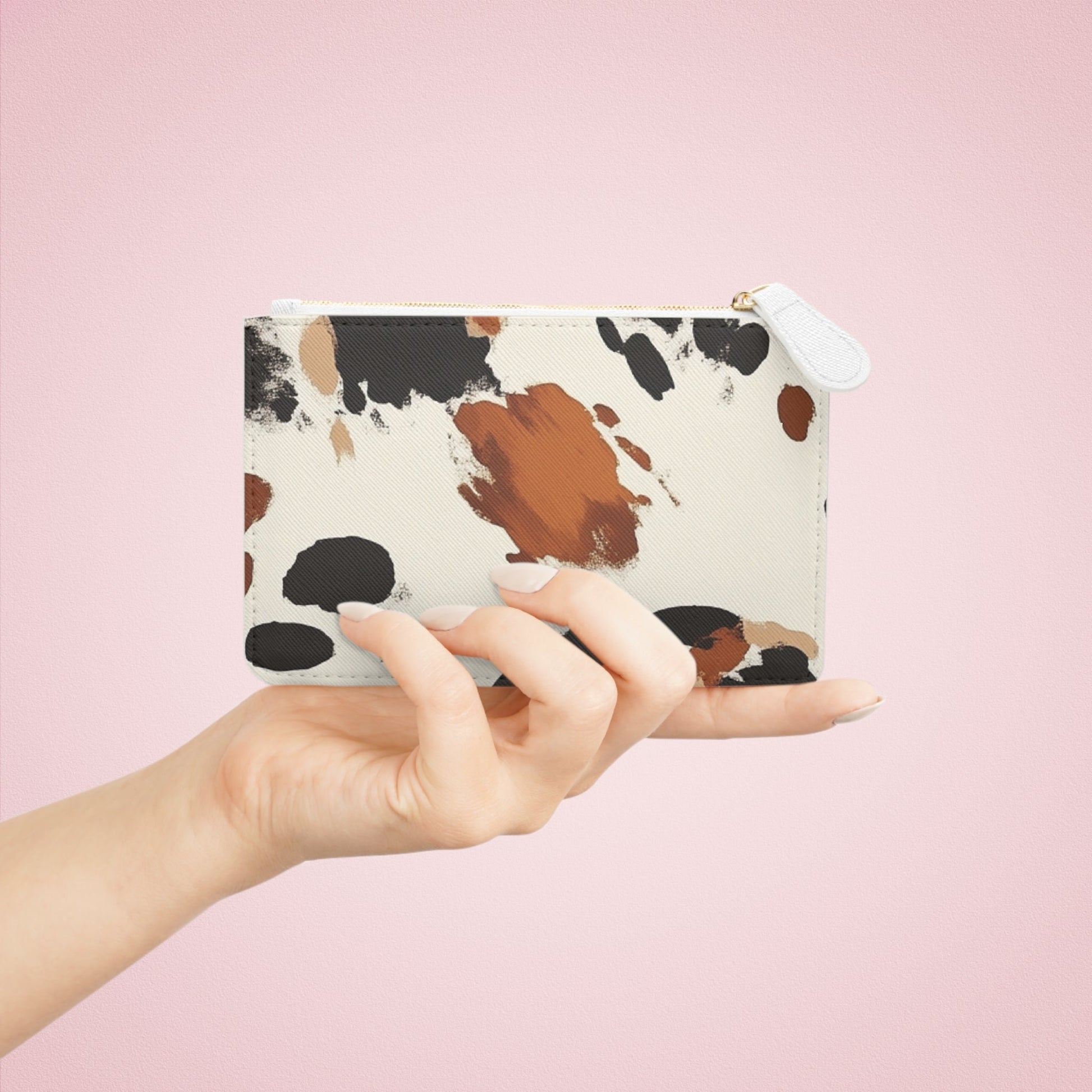 Cowhide Pattern Mini Clutch Bag, Artsulli - Art is Long, Life is Short, Bags, , , , , , , 