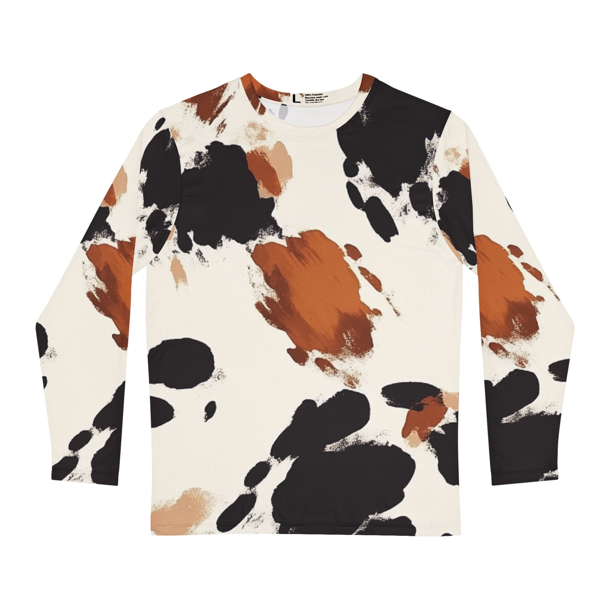 Cowhide Print Long Sleeve Shirt, Artsulli - Art is Long, Life is Short, All Over Prints, Size, XS, , , , , 16714951147914229656