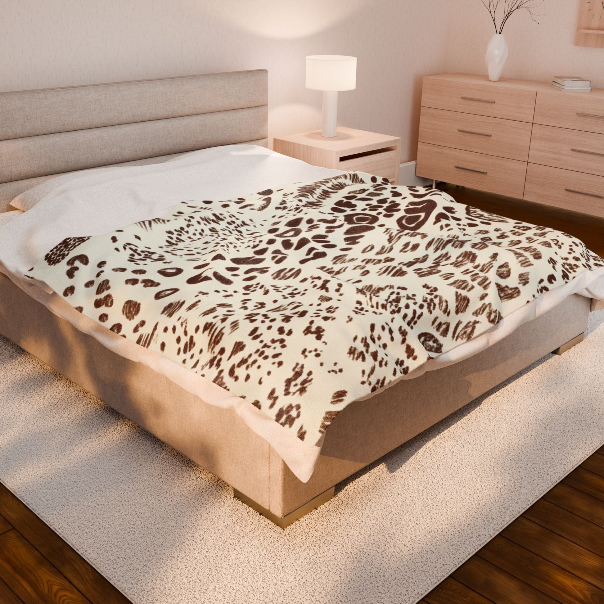 Cozy Animal Print Velveteen Blanket, Artsulli - Art is Long, Life is Short, All Over Prints, , , , , , , 