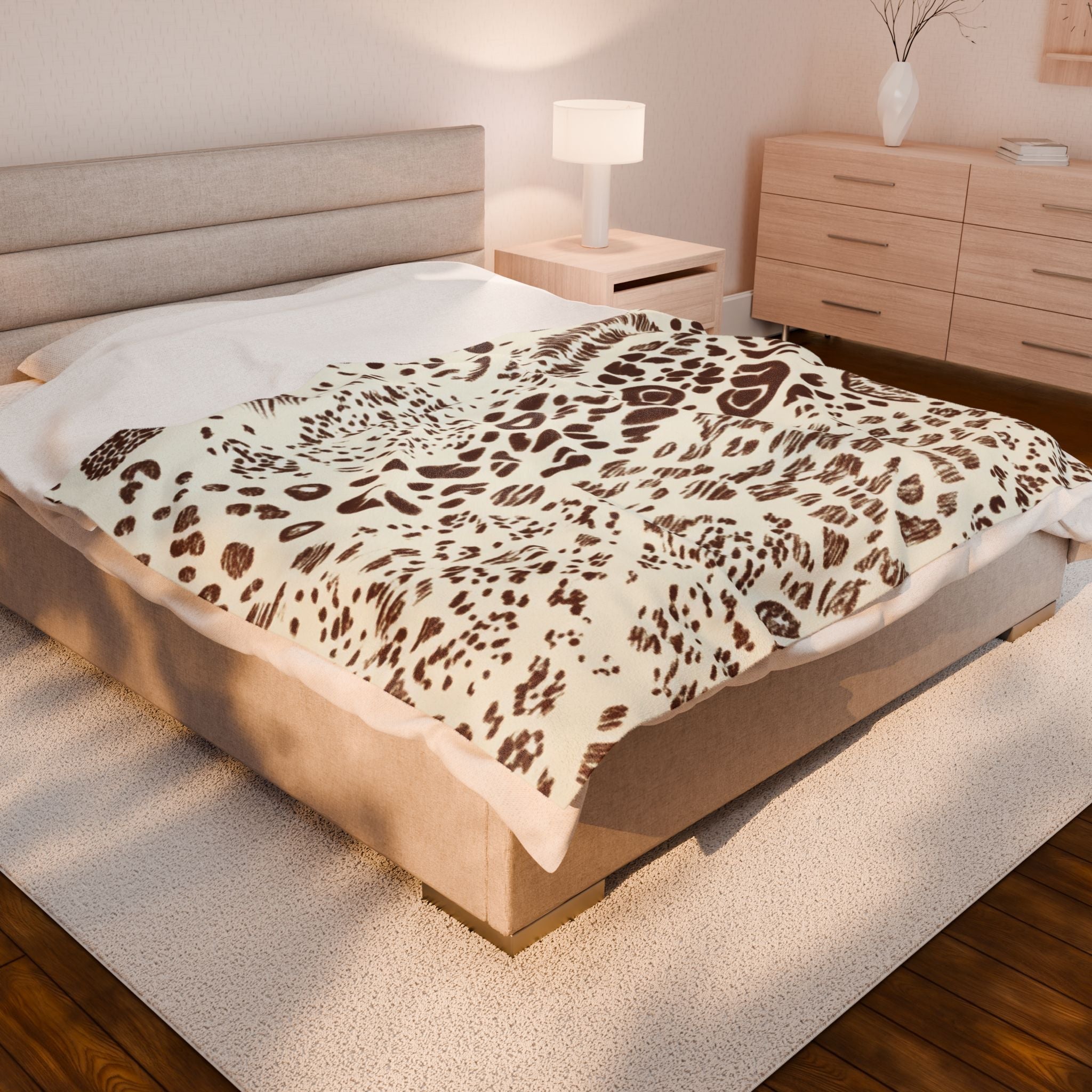 Cozy Animal Print Velveteen Blanket, Artsulli - Art is Long, Life is Short, All Over Prints, , , , , , , 