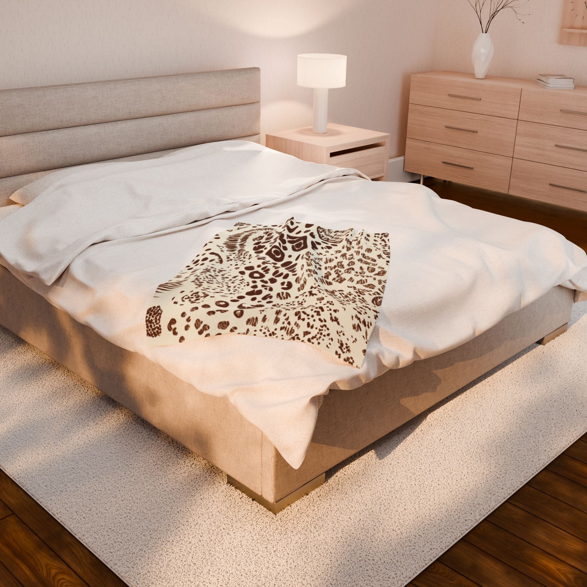 Cozy Animal Print Velveteen Blanket, Artsulli - Art is Long, Life is Short, All Over Prints, , , , , , , 