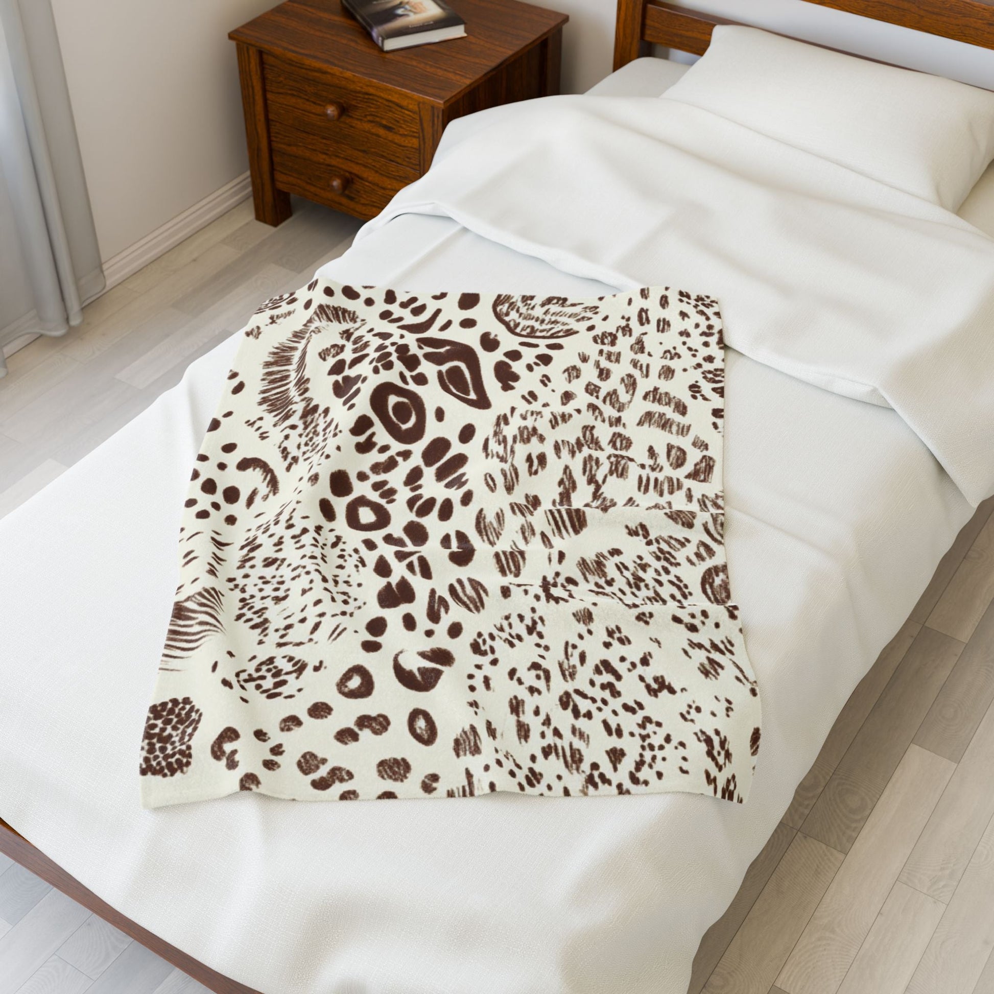 Cozy Animal Print Velveteen Blanket, Artsulli - Art is Long, Life is Short, All Over Prints, , , , , , , 