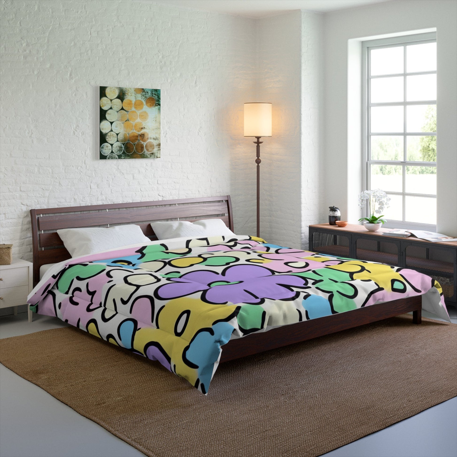 Printify Cozy Pastel Floral Comforter 2025