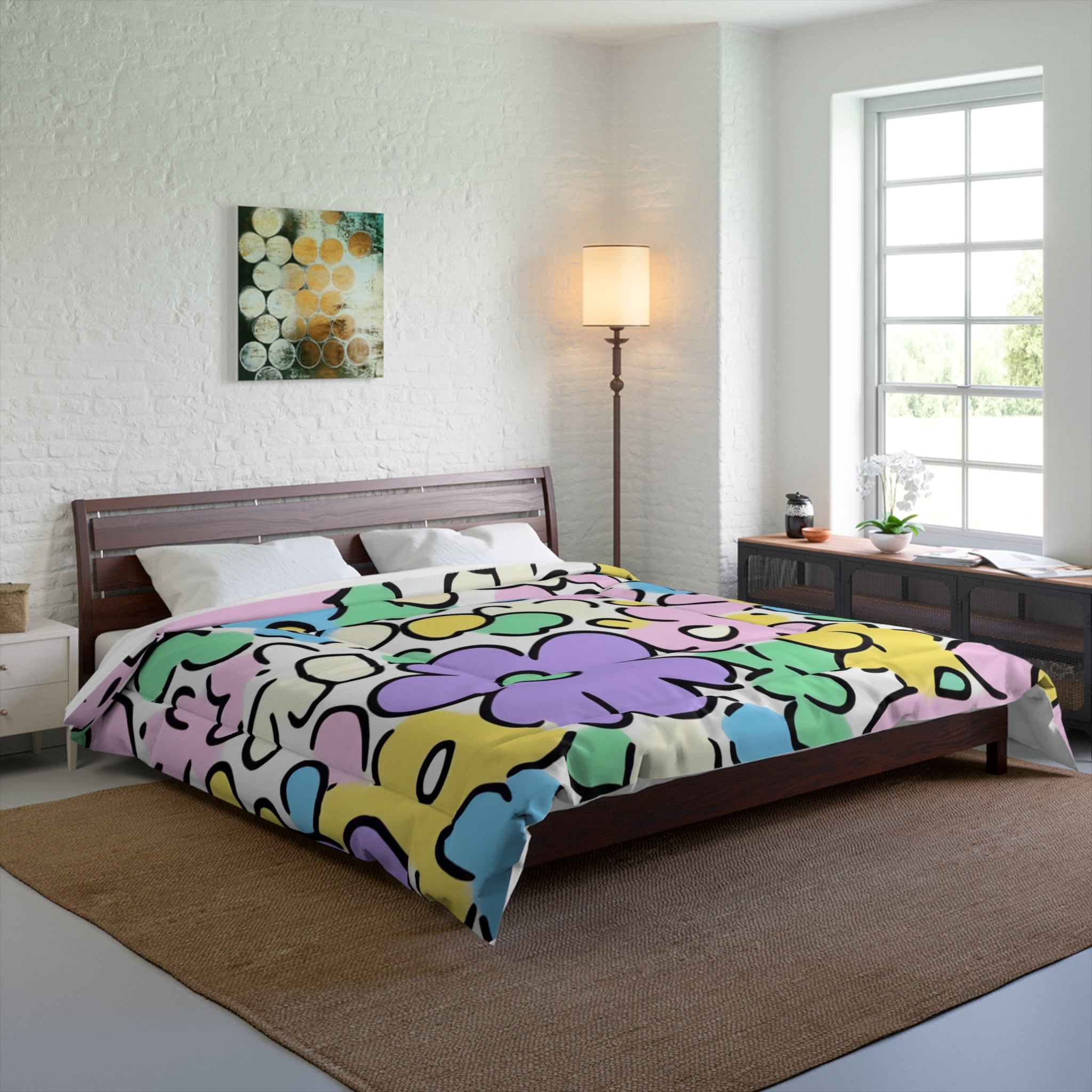 Printify Cozy Pastel Floral Comforter 2025