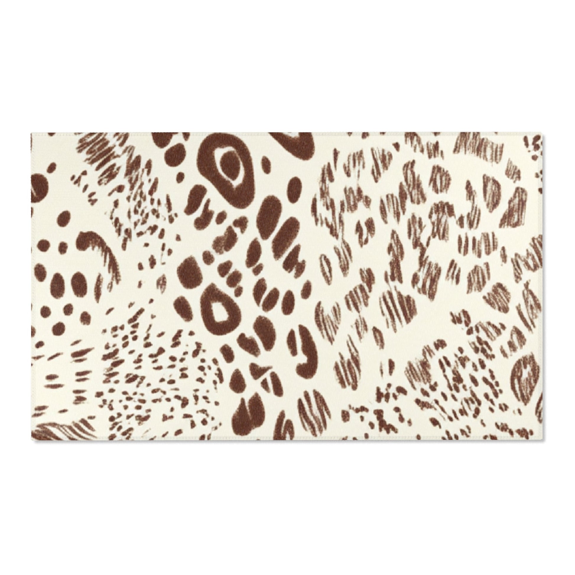 Cream and Brown Animal Print Area Rug, Artsulli - Art is Long, Life is Short, Home Decor, Size, 60" × 36", , , , , 18793738658748532496