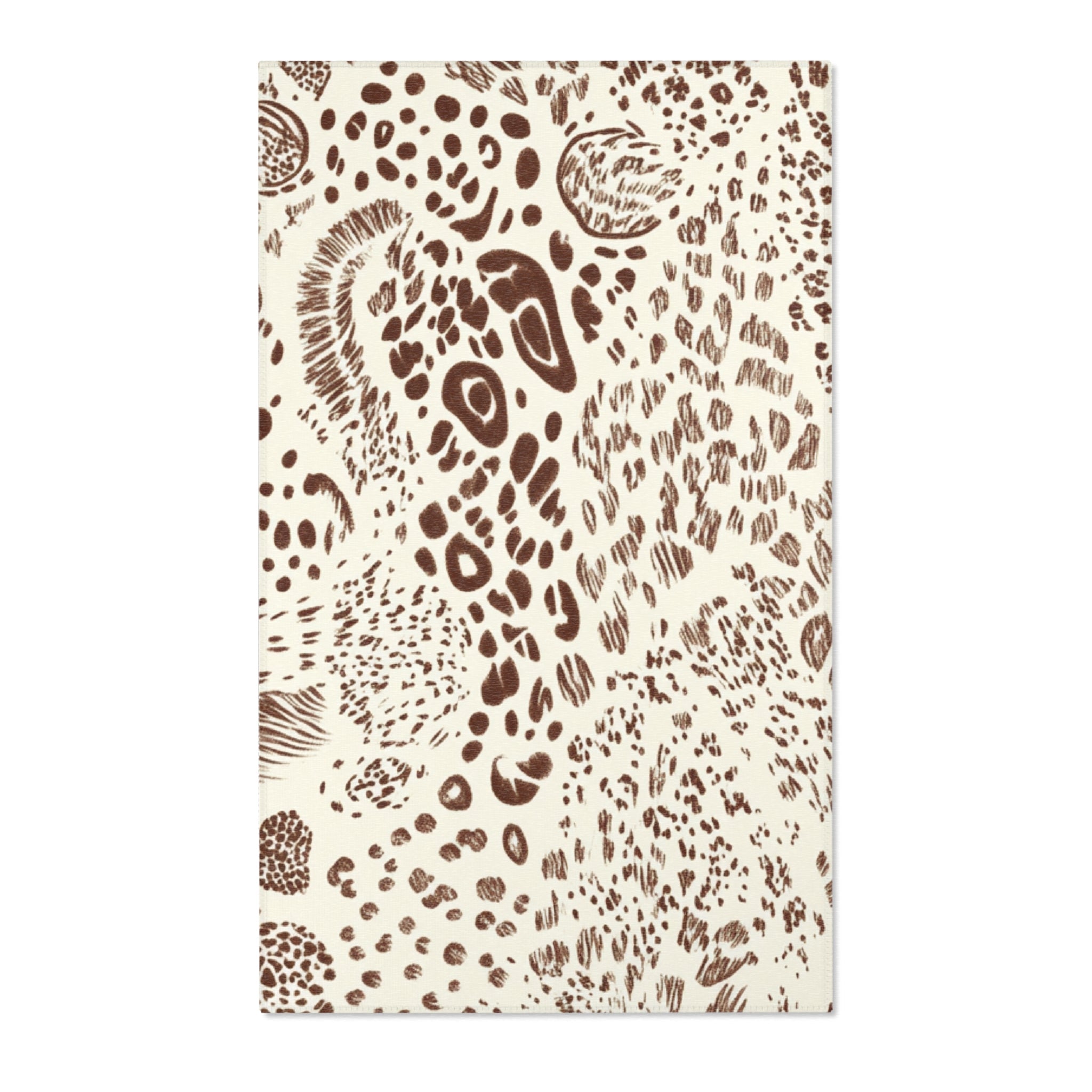 Cream and Brown Animal Print Area Rug, Artsulli - Art is Long, Life is Short, Home Decor, Size, 36" × 60", , , , , 27144029089801646533