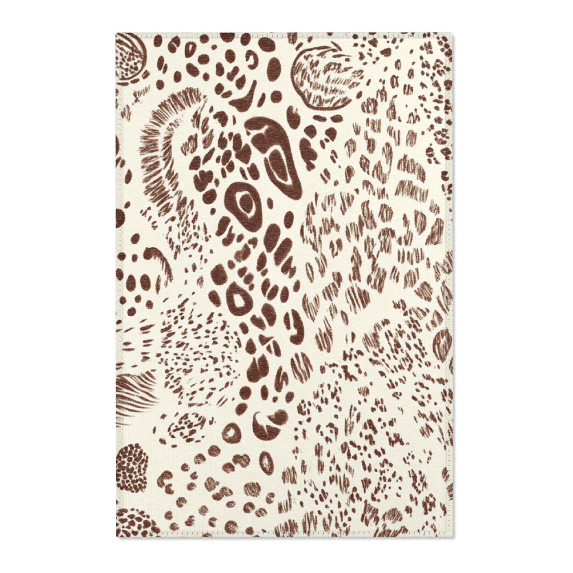 Cream and Brown Animal Print Area Rug, Artsulli - Art is Long, Life is Short, Home Decor, Size, 24" × 36", , , , , 99679651142109524588