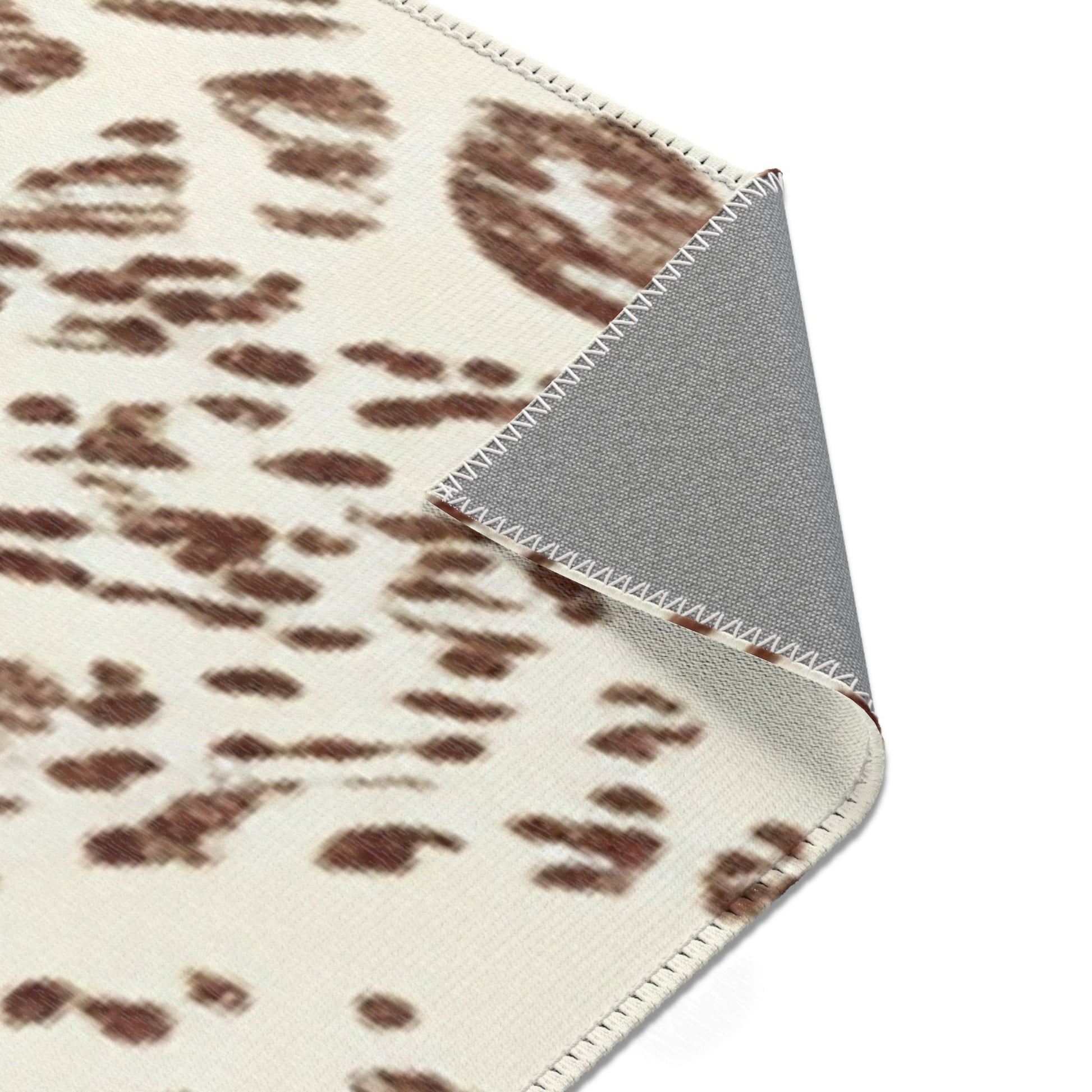 Cream and Brown Animal Print Area Rug, Artsulli - Art is Long, Life is Short, Home Decor, , , , , , , 