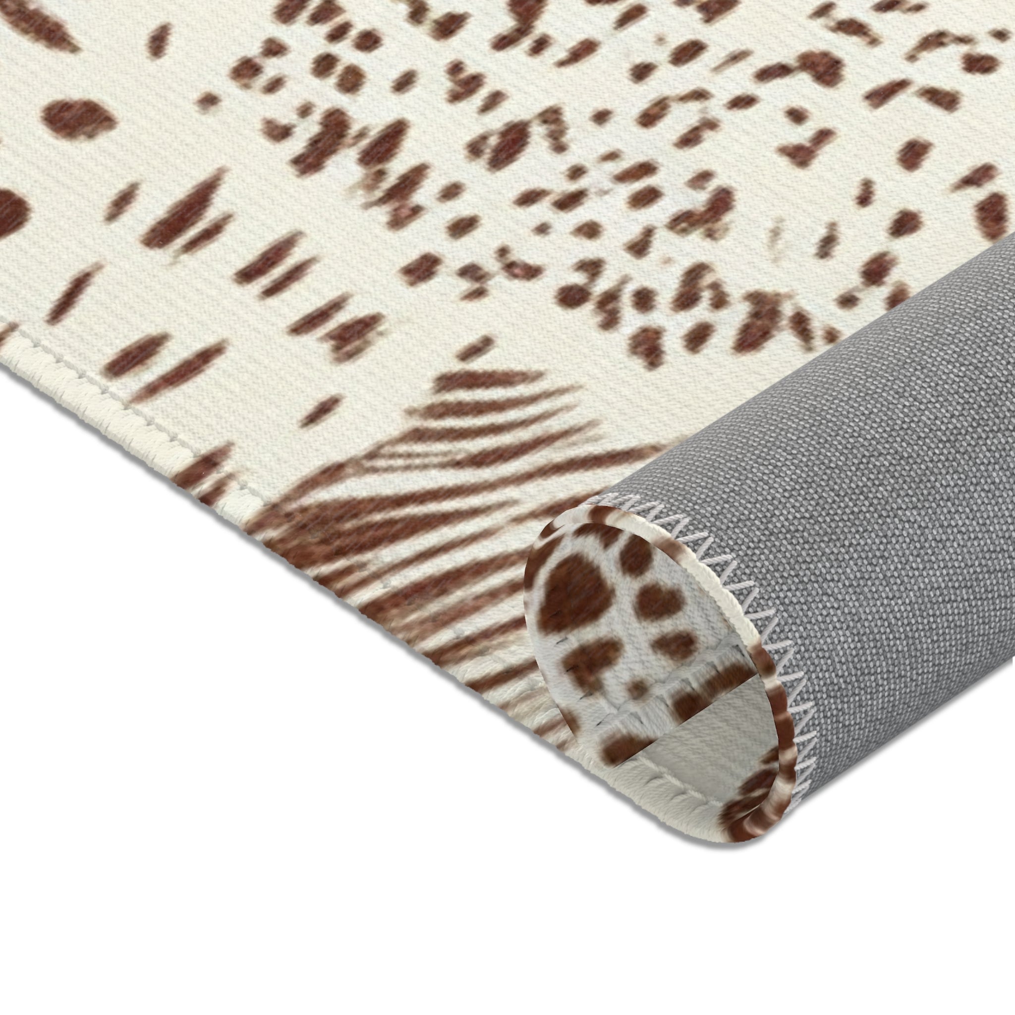 Cream and Brown Animal Print Area Rug, Artsulli - Art is Long, Life is Short, Home Decor, , , , , , , 