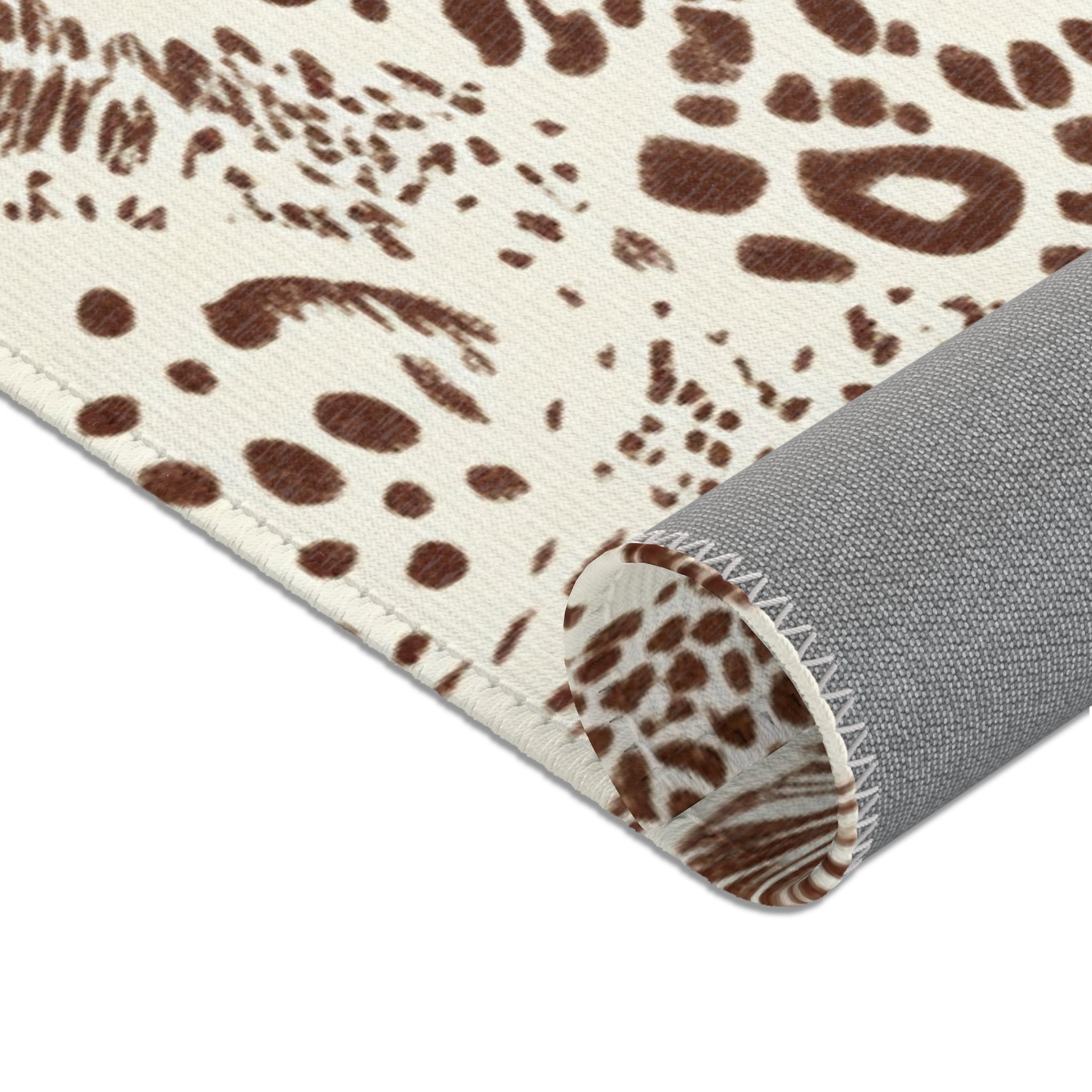 Cream and Brown Animal Print Area Rug, Artsulli - Art is Long, Life is Short, Home Decor, , , , , , , 