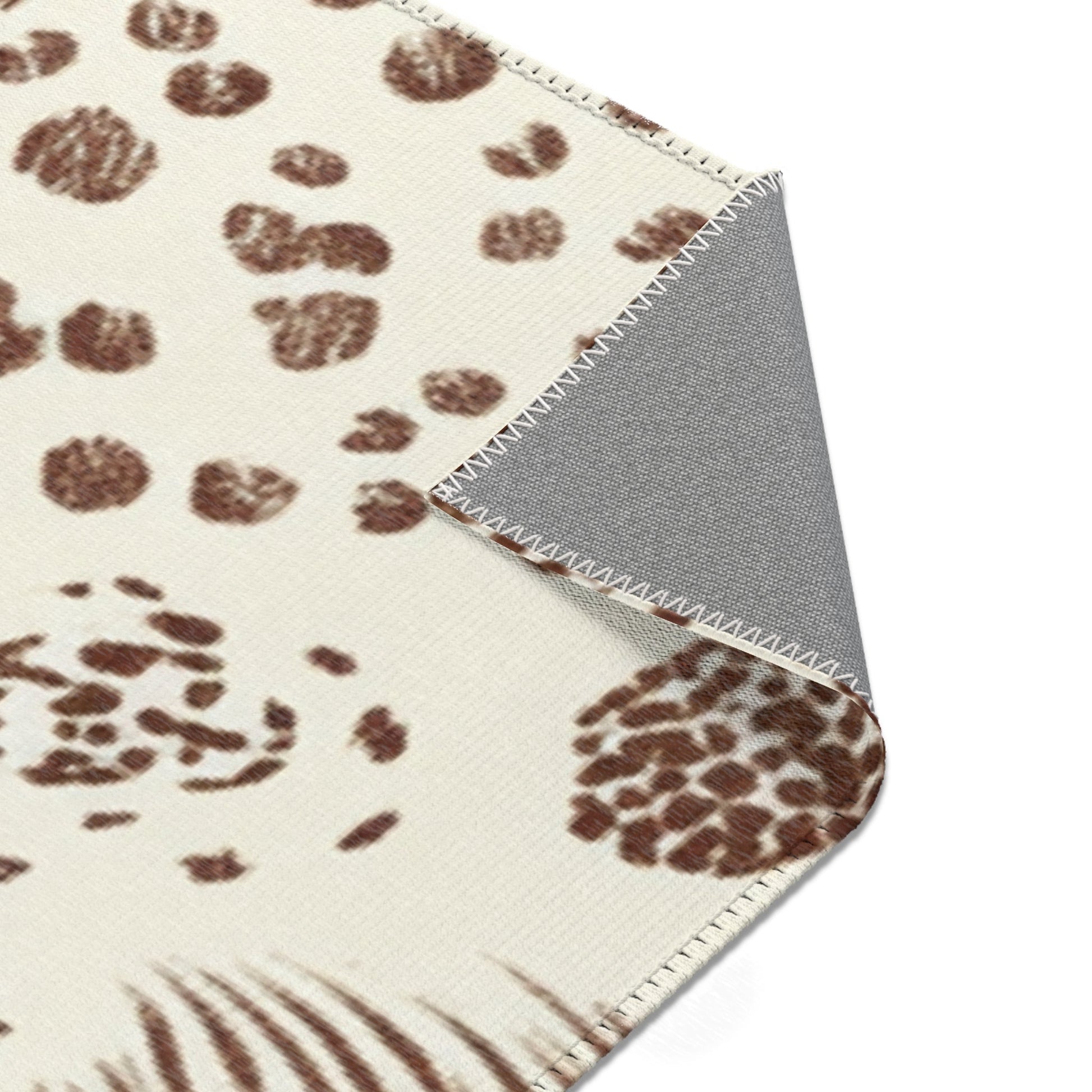 Cream and Brown Animal Print Area Rug, Artsulli - Art is Long, Life is Short, Home Decor, , , , , , , 