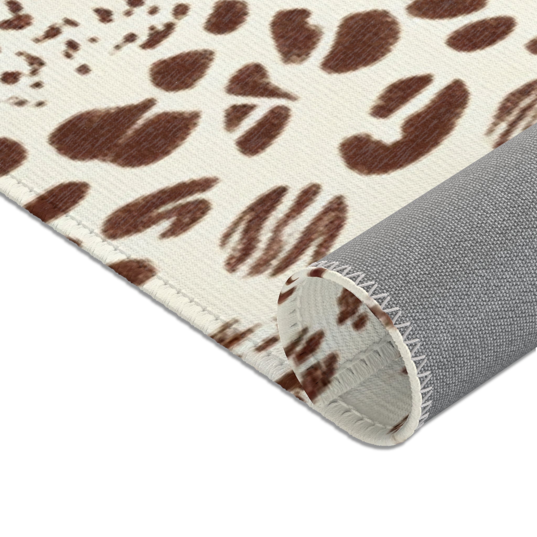 Cream and Brown Animal Print Area Rug, Artsulli - Art is Long, Life is Short, Home Decor, , , , , , , 