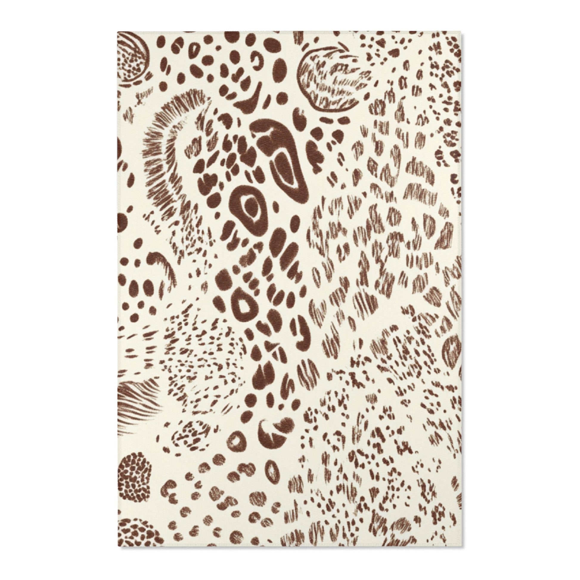 Cream and Brown Animal Print Area Rug, Artsulli - Art is Long, Life is Short, Home Decor, Size, 48" × 72", , , , , 12467029968742564901