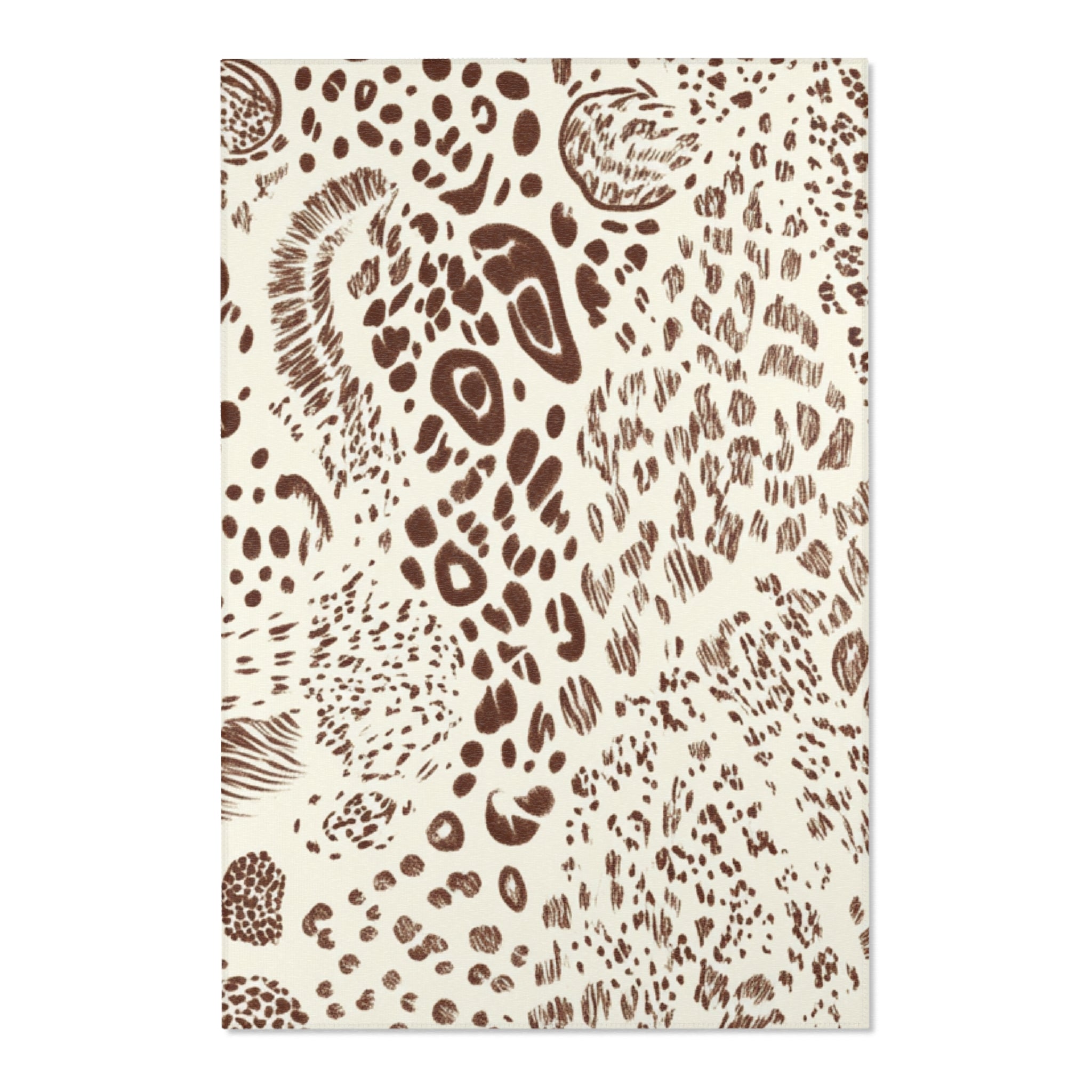 Cream and Brown Animal Print Area Rug, Artsulli - Art is Long, Life is Short, Home Decor, Size, 48" × 72", , , , , 12467029968742564901