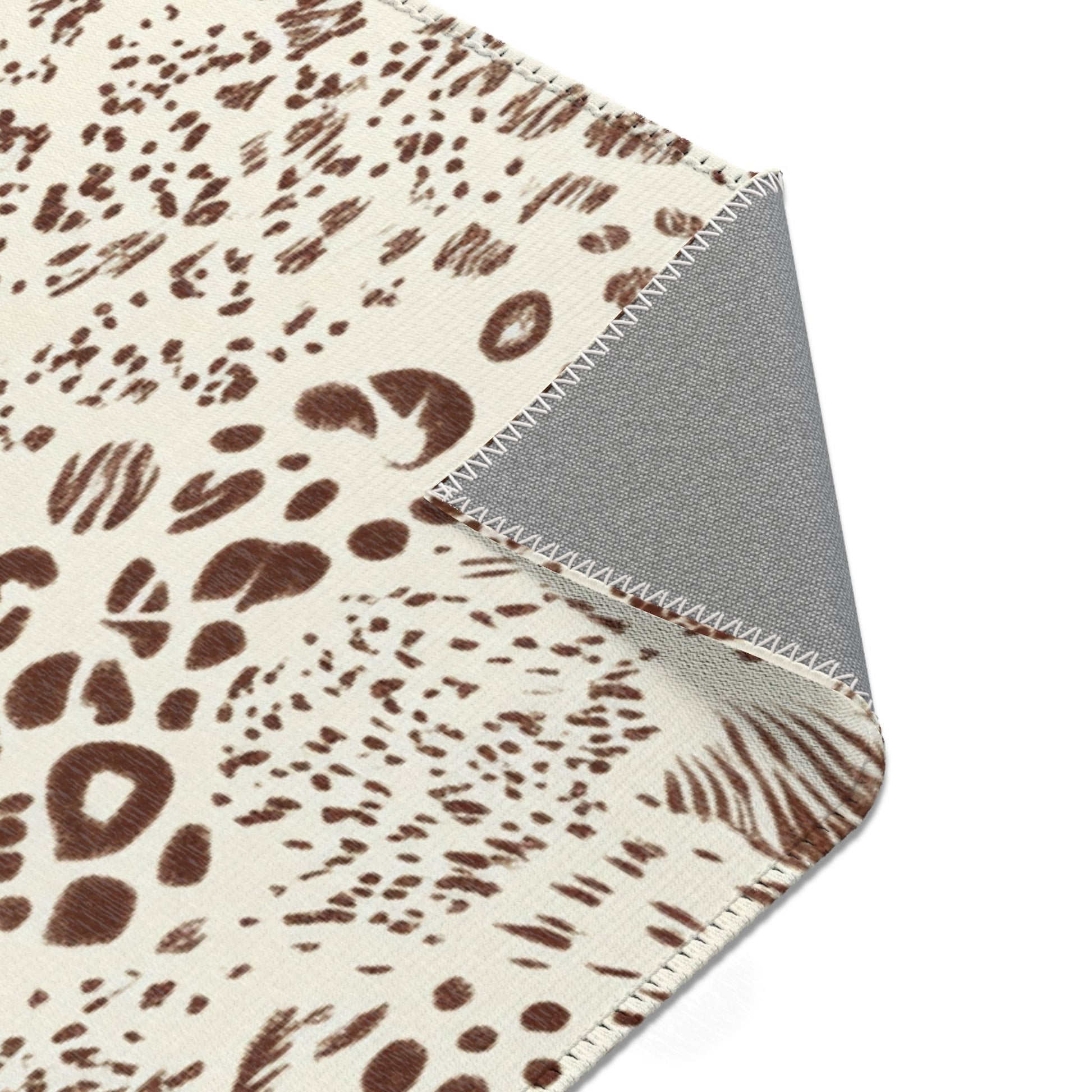 Cream and Brown Animal Print Area Rug, Artsulli - Art is Long, Life is Short, Home Decor, , , , , , , 