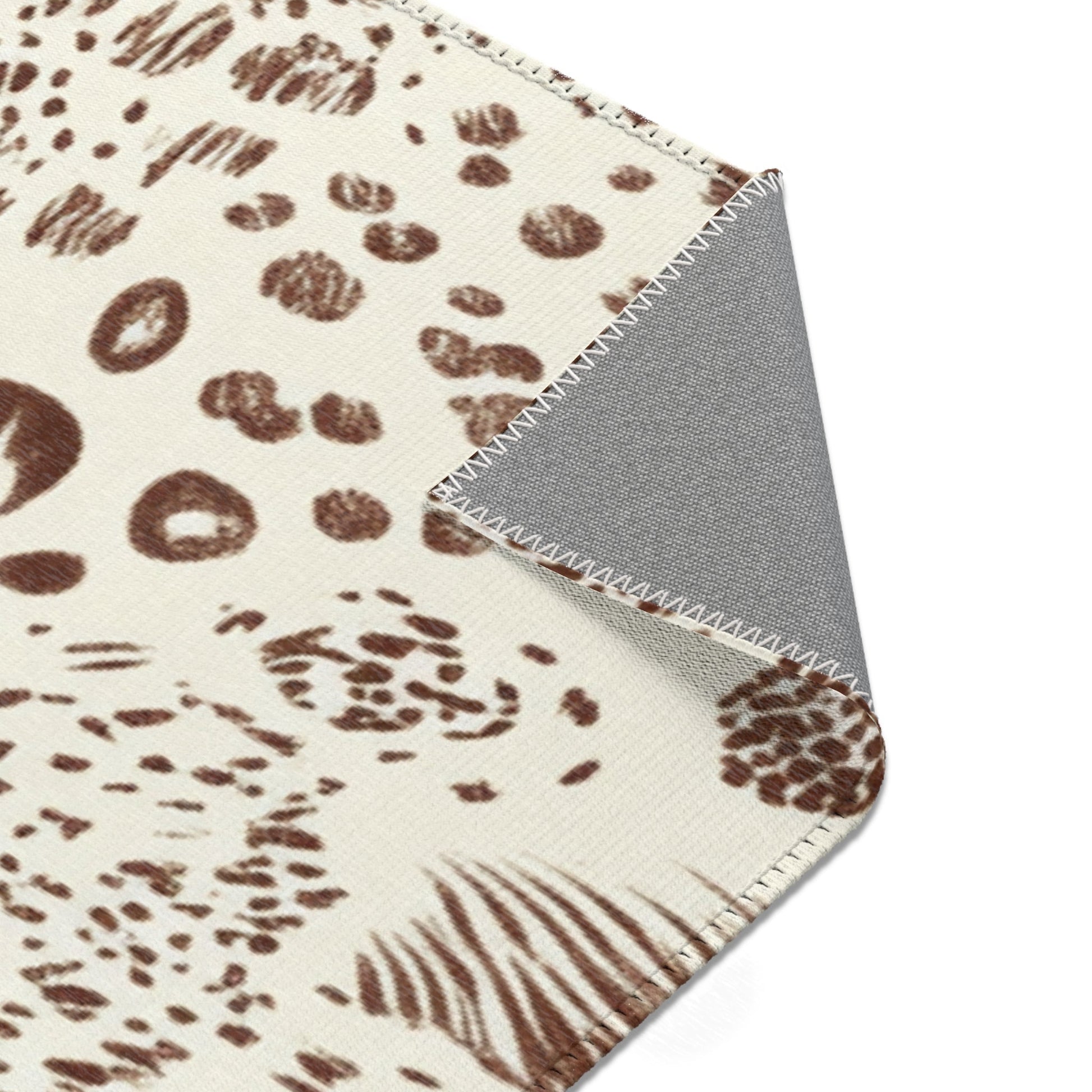 Cream and Brown Animal Print Area Rug, Artsulli - Art is Long, Life is Short, Home Decor, , , , , , , 