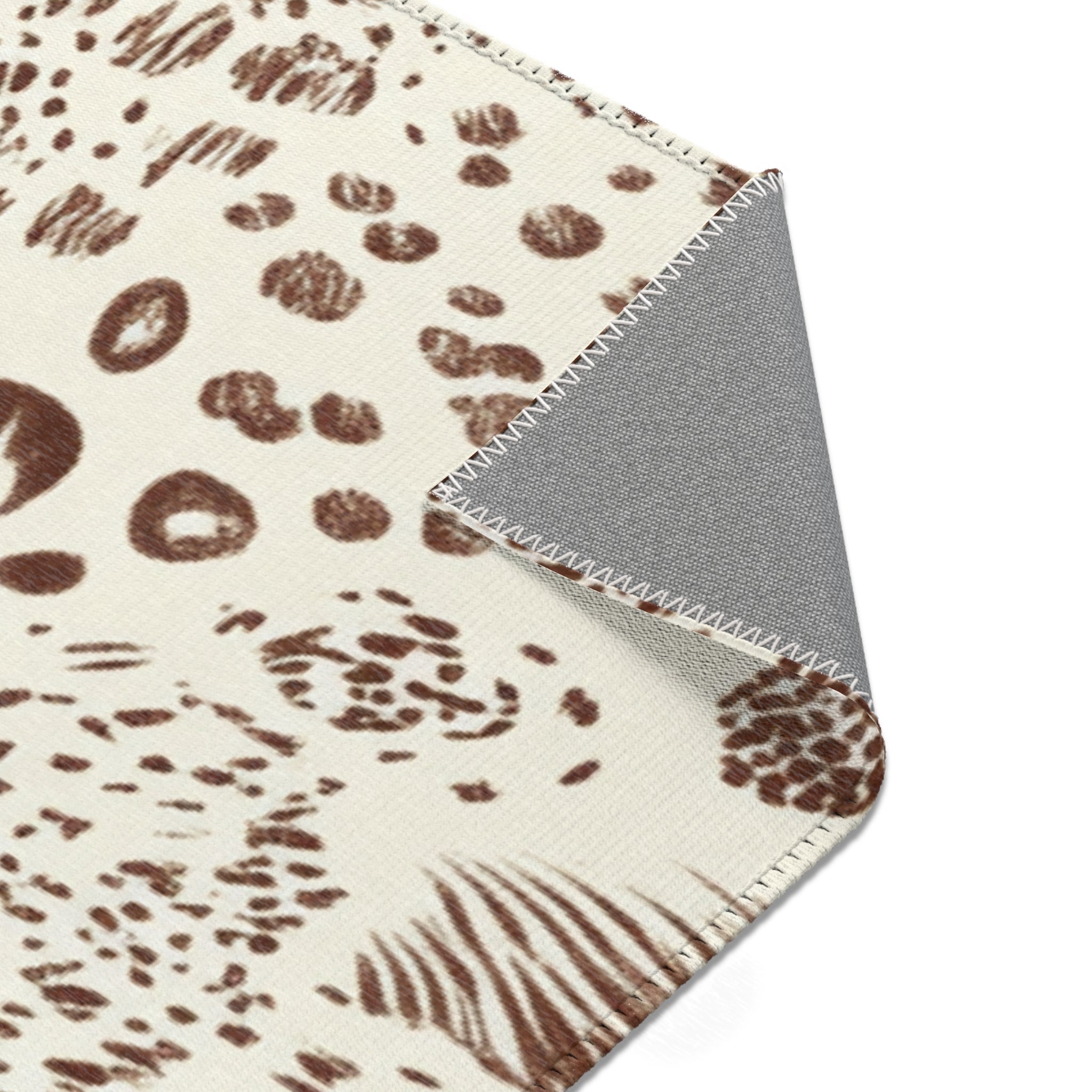 Cream and Brown Animal Print Area Rug, Artsulli - Art is Long, Life is Short, Home Decor, , , , , , , 