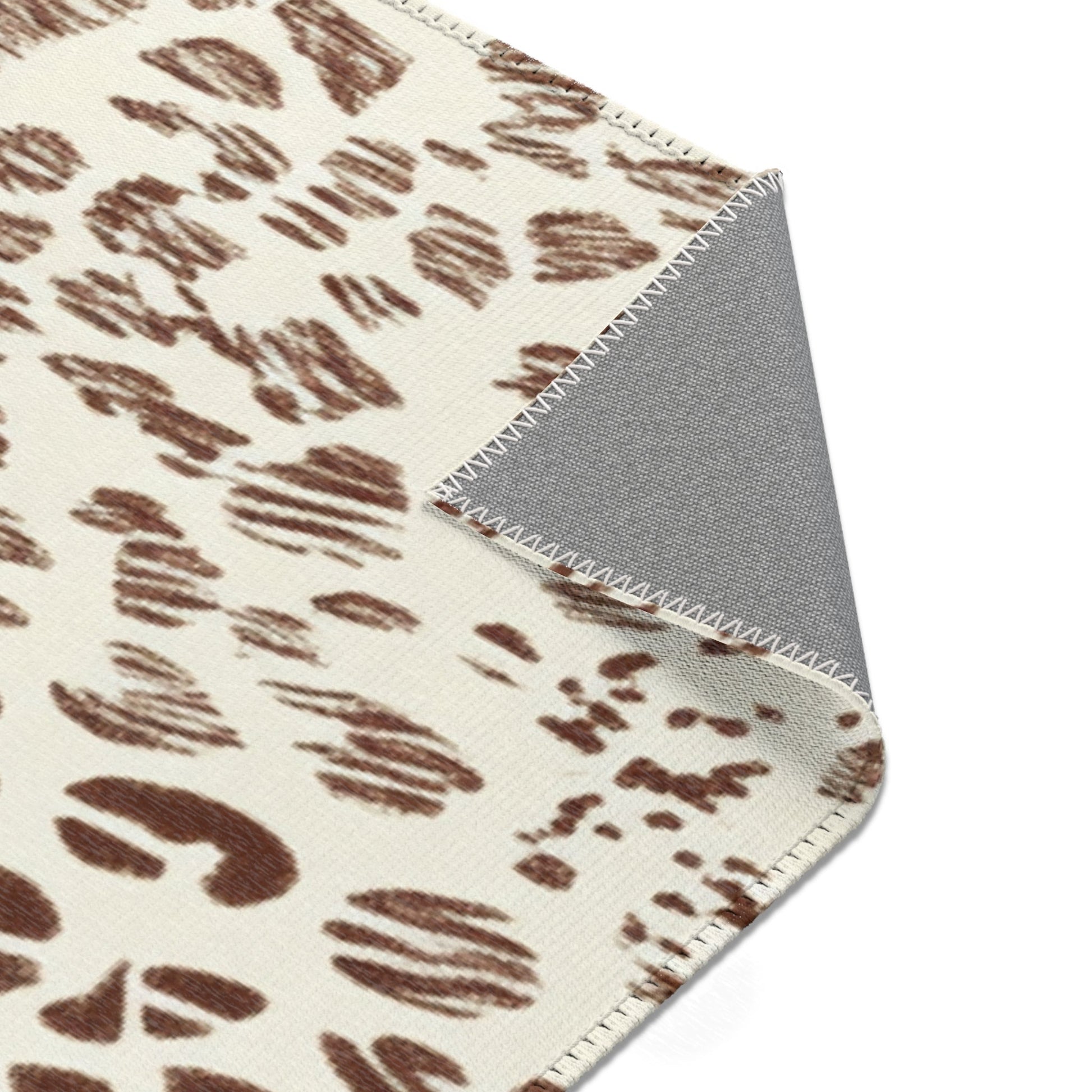Cream and Brown Animal Print Area Rug, Artsulli - Art is Long, Life is Short, Home Decor, , , , , , , 