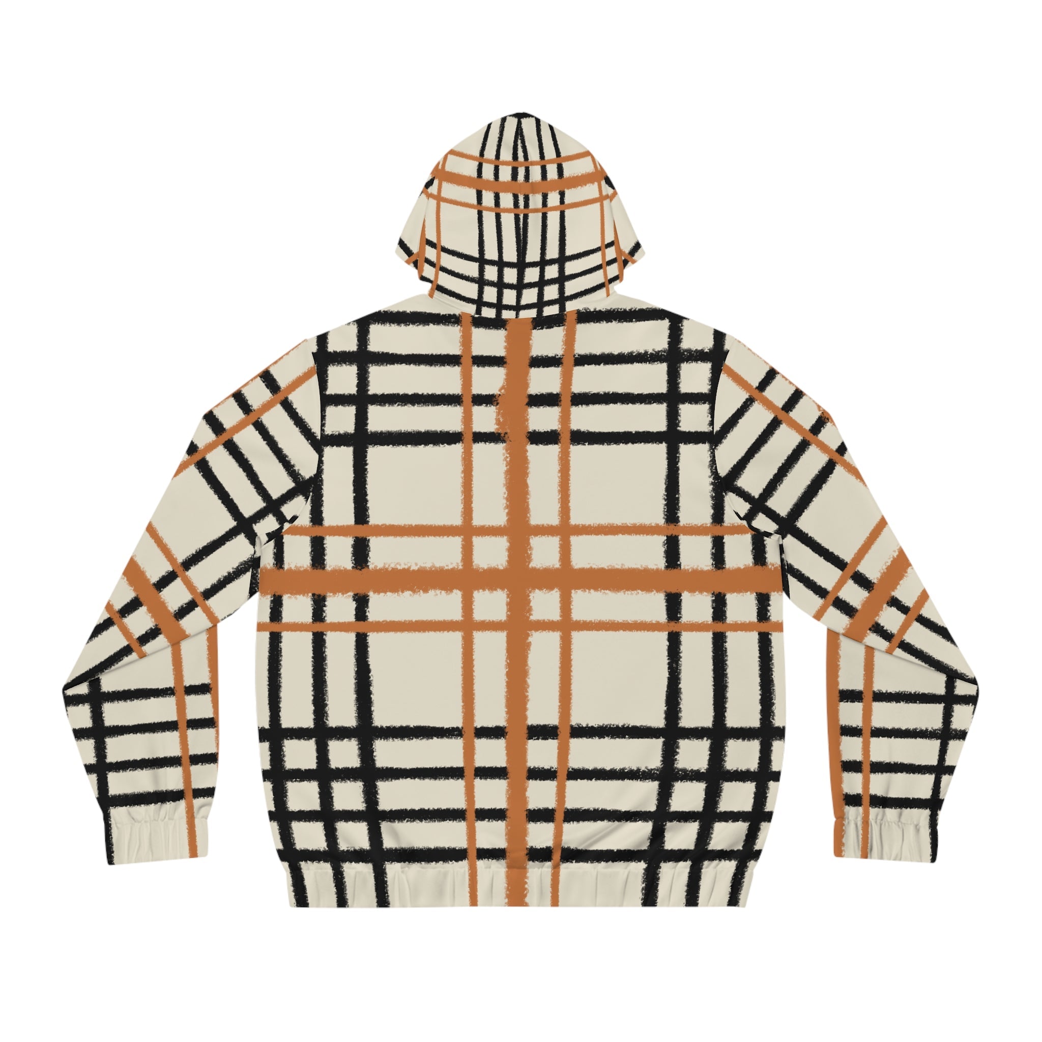 JAKKOUTTHEBXX Cream and Brown Plaid Zip Up Hoodie 2025