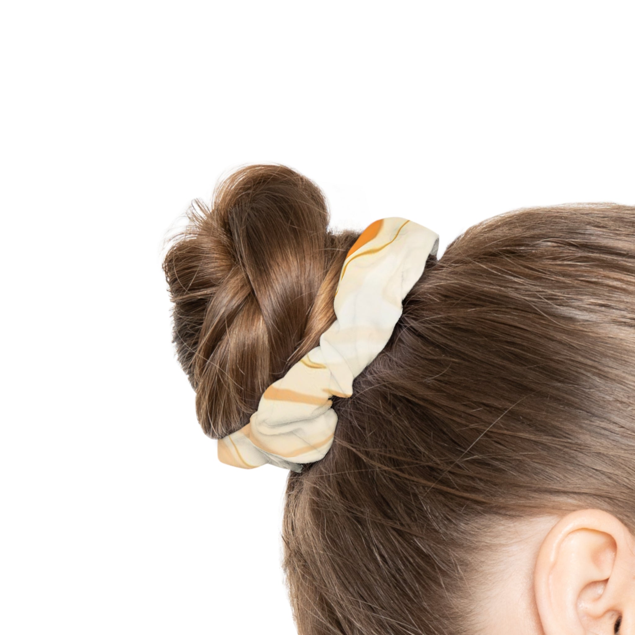 Cream and Orange Patterned Scrunchie, Artsulli - Art is Long, Life is Short, Accessories, , , , , , , 