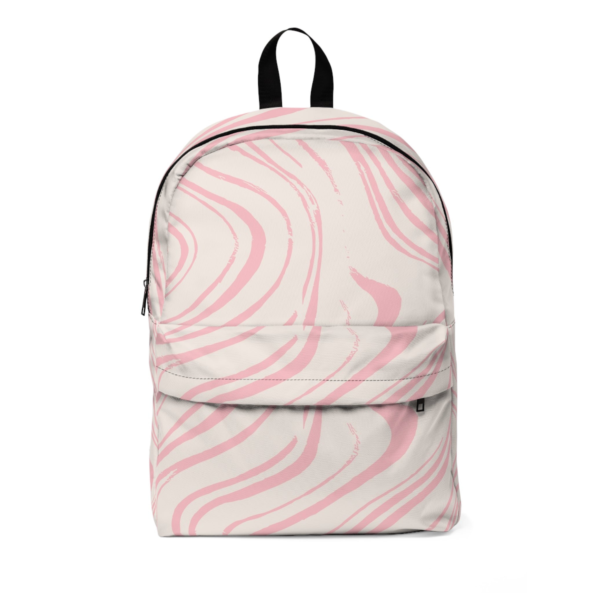 Printify Cream and Pink Swirl Backpack 2025