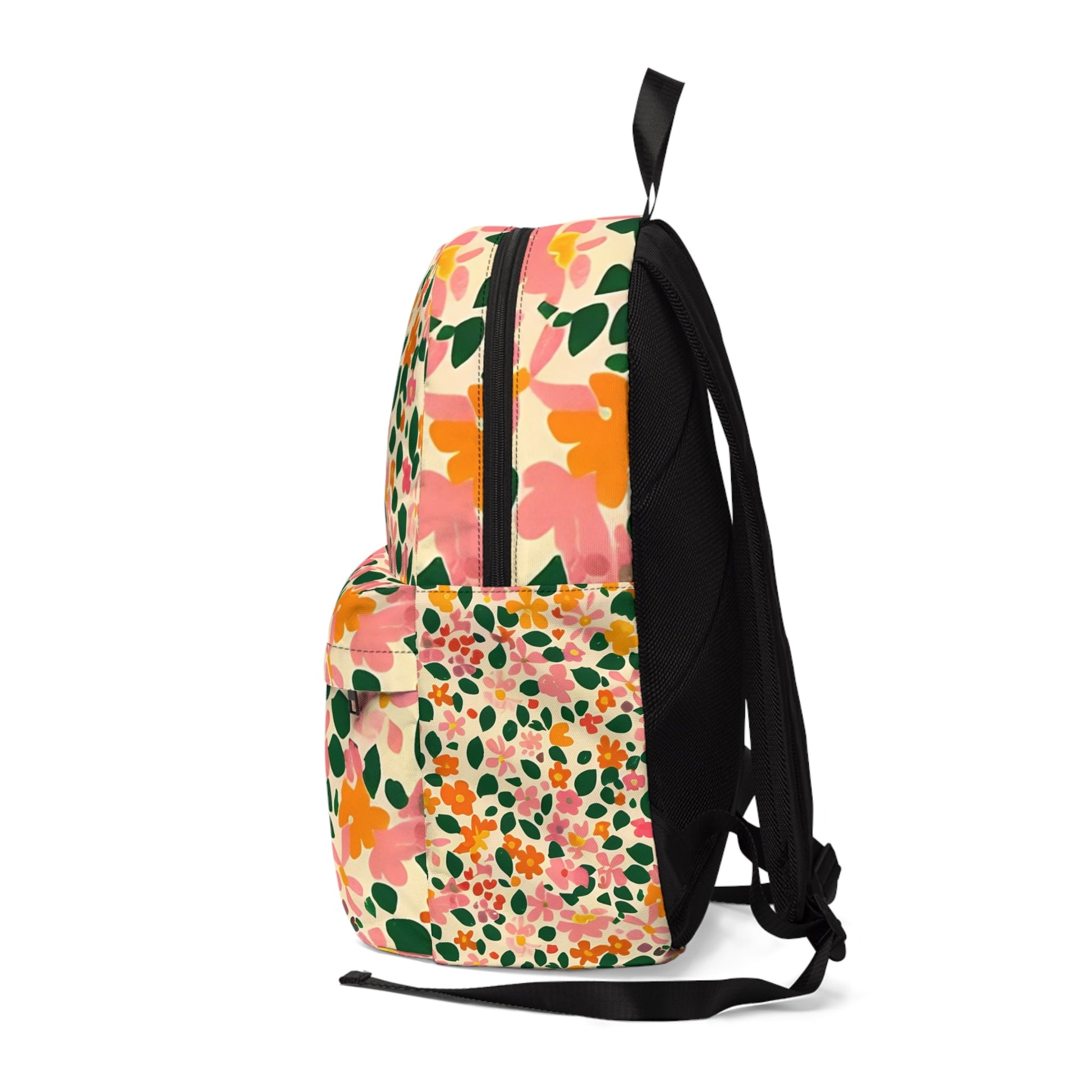 Cream Floral Classic Backpack, Artsulli - Art is Long, Life is Short, Bags, , , , , , , 