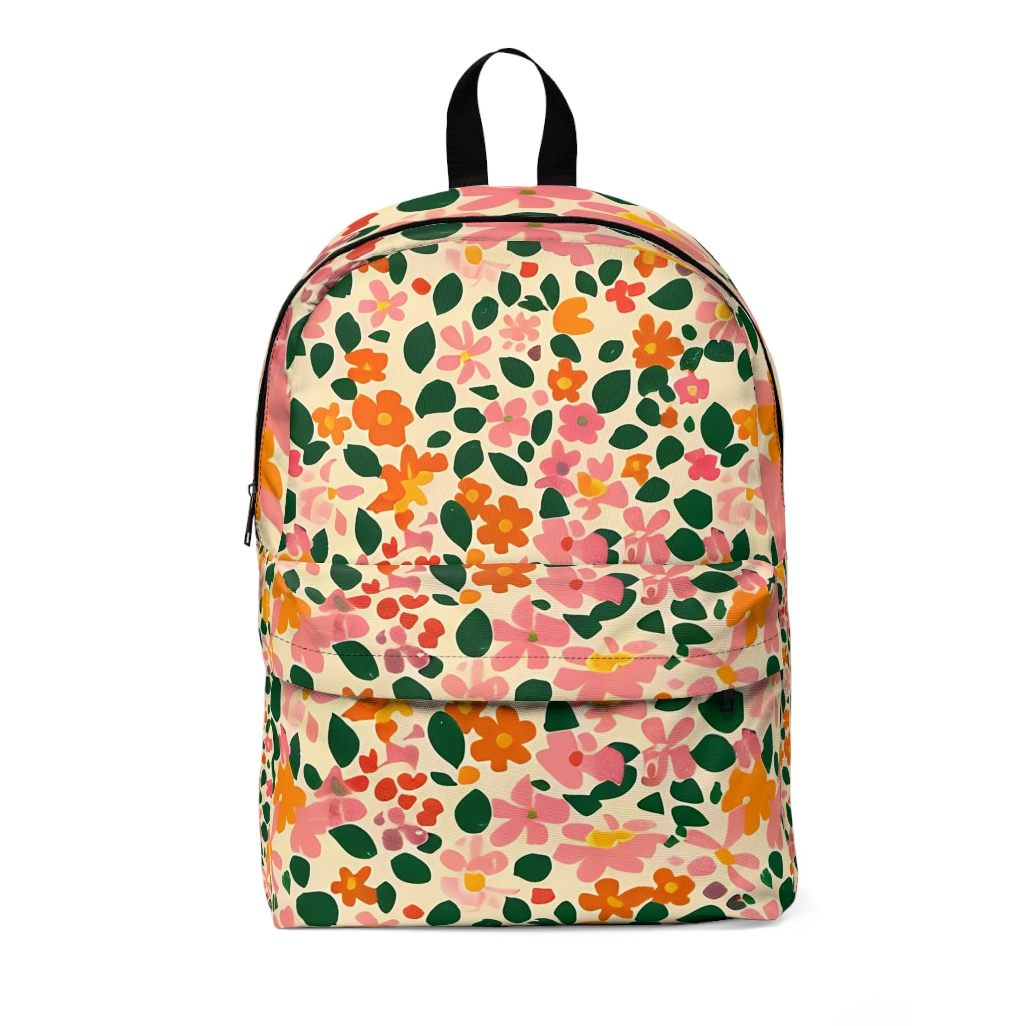 Cream Floral Classic Backpack, Artsulli - Art is Long, Life is Short, Bags, Size, One size, , , , , 74974161517279987461