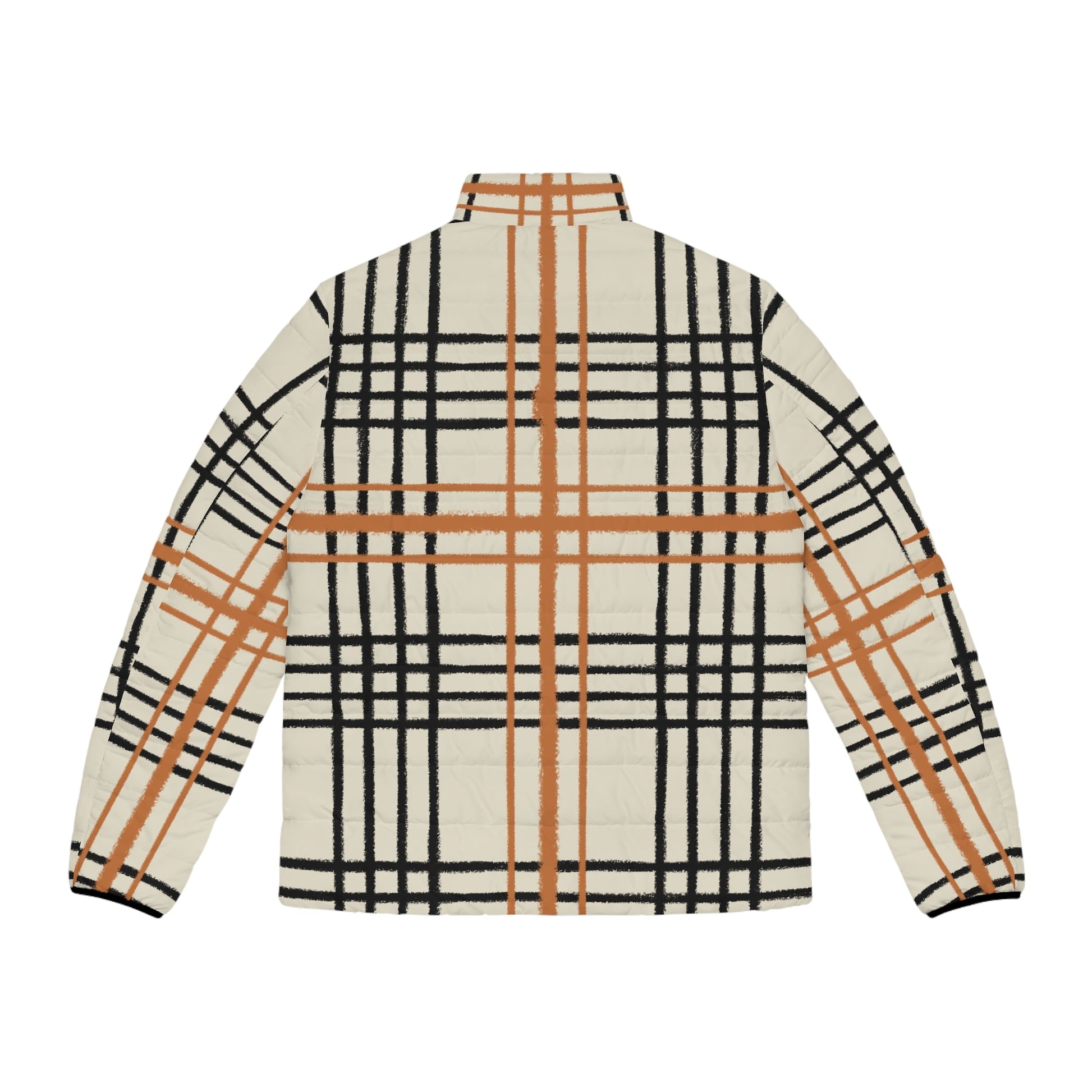 JAKKOUTTHEBXX Cream Plaid Fleece Puffer Jacket 2025