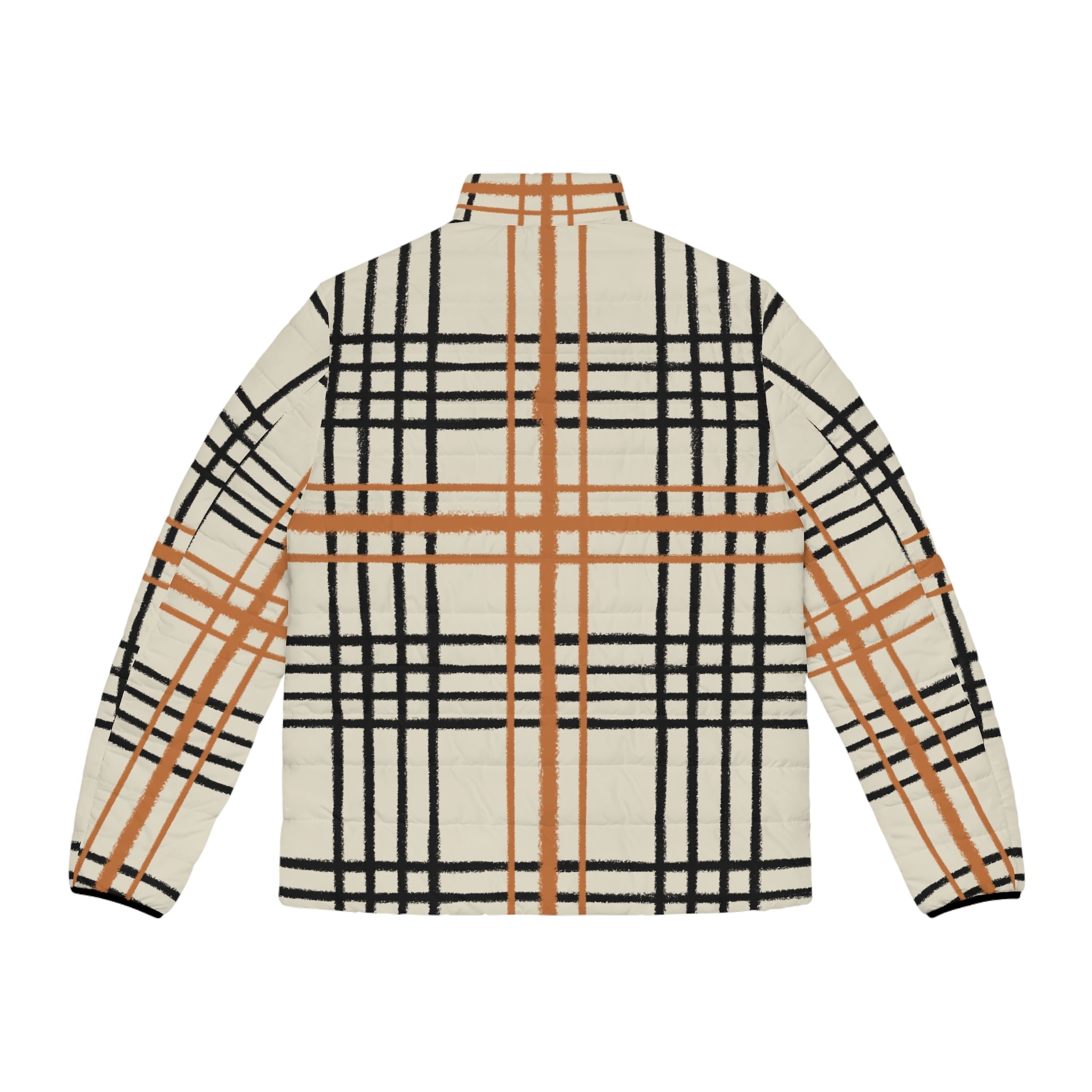 JAKKOUTTHEBXX Cream Plaid Fleece Puffer Jacket 2025