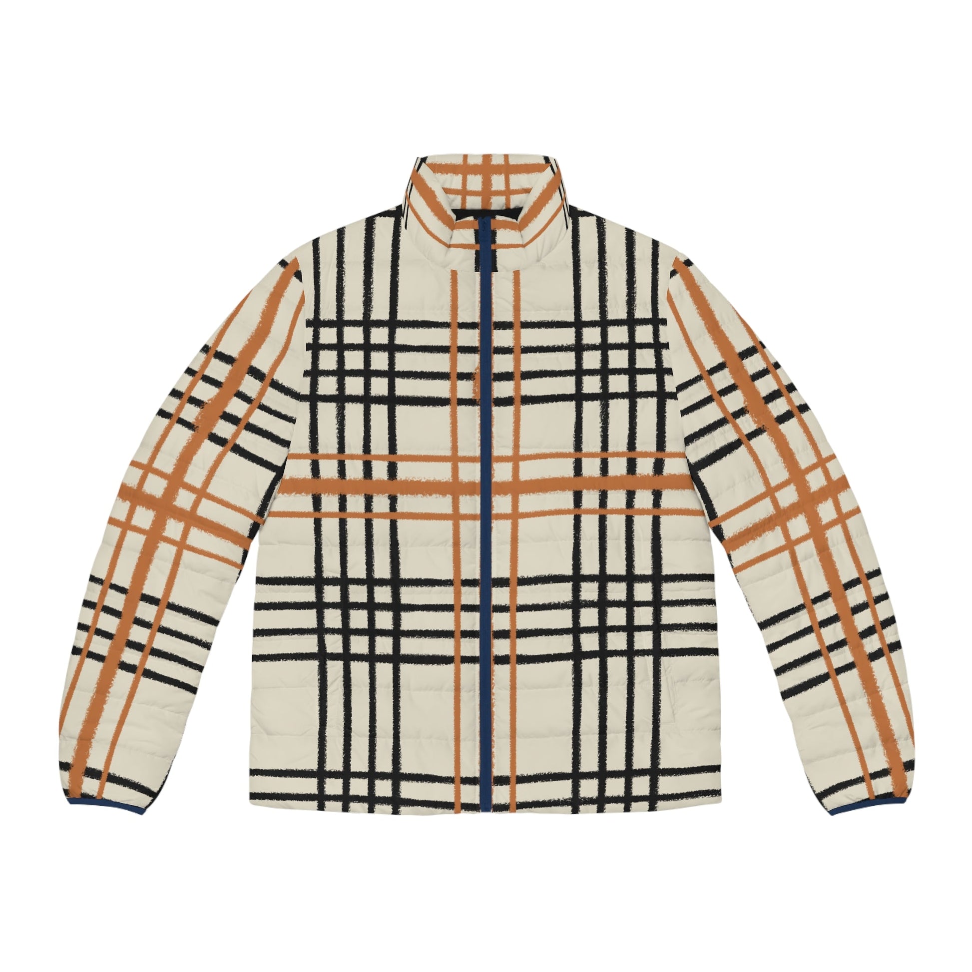 JAKKOUTTHEBXX Cream Plaid Fleece Puffer Jacket 2025
