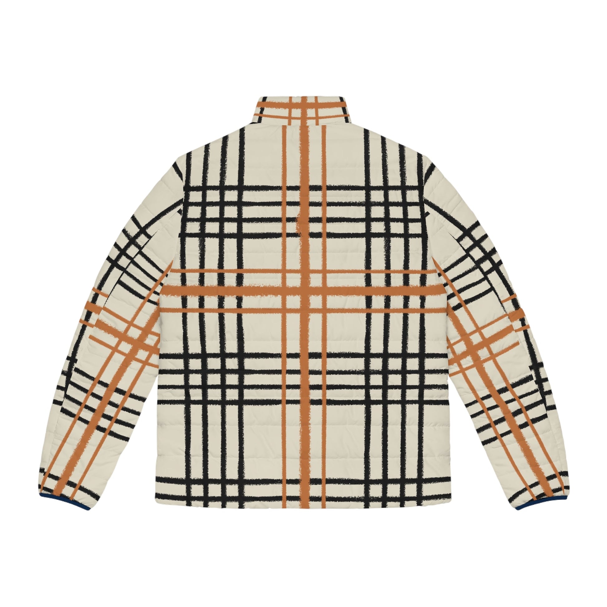 JAKKOUTTHEBXX Cream Plaid Fleece Puffer Jacket 2025
