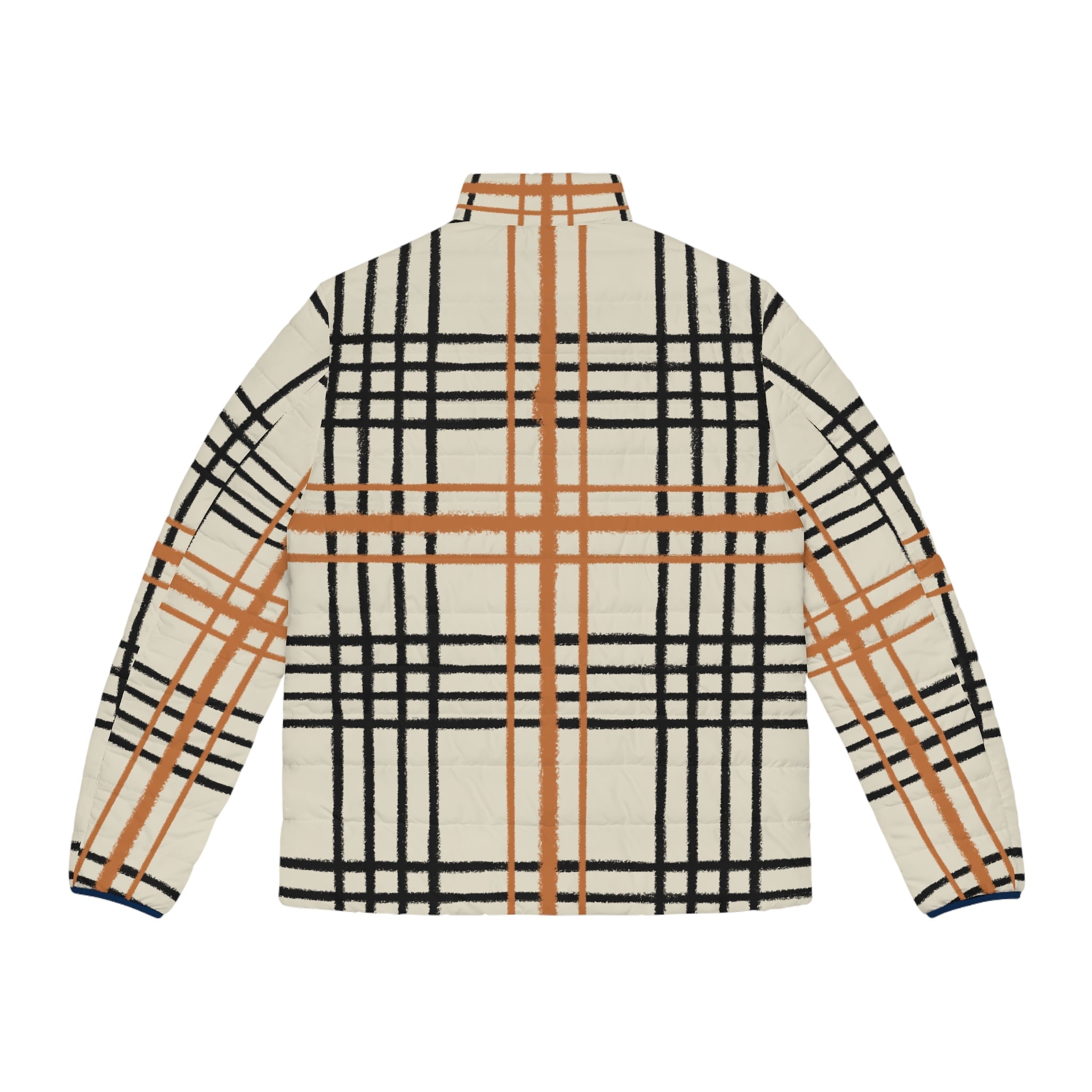 JAKKOUTTHEBXX Cream Plaid Fleece Puffer Jacket 2025