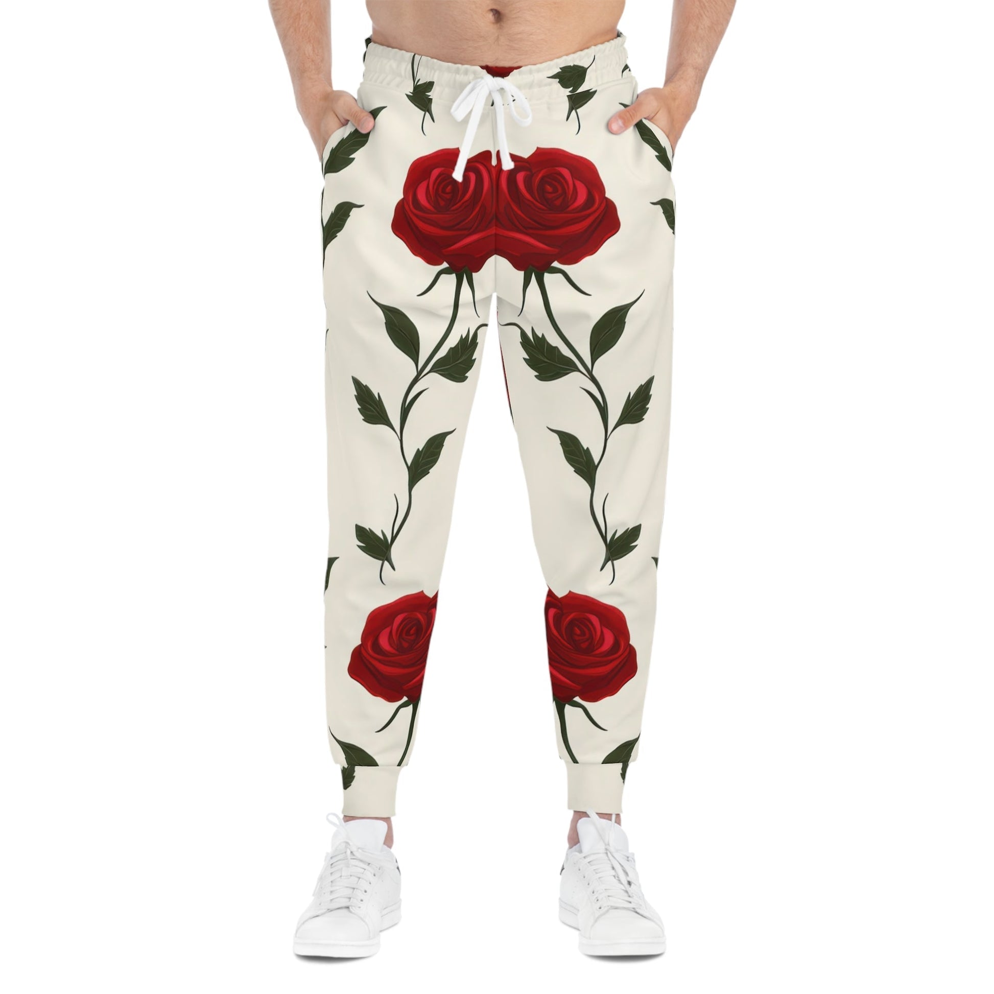 Printify Cream Rose Print Joggers 2025