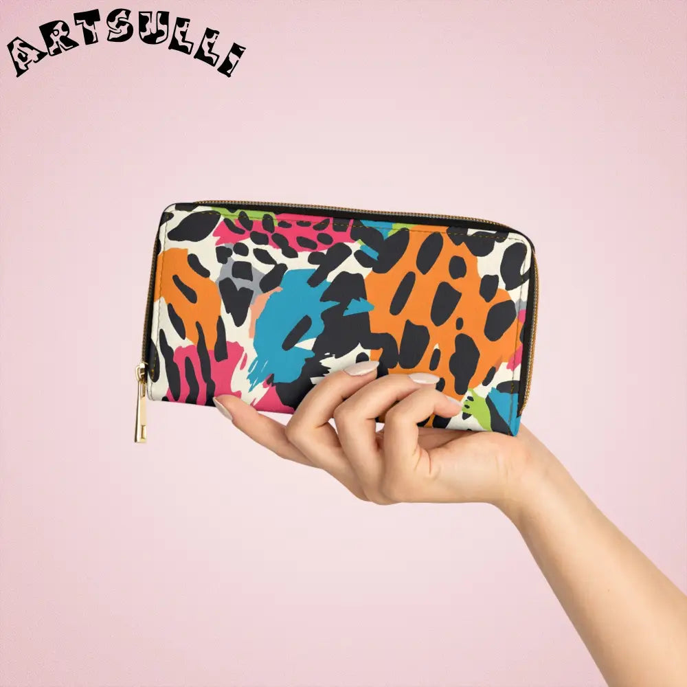 Cruelty-Free Faux Animal Print Wallet for Credit Cards, Artsulli - Art is Long, Life is Short, Accessories, , , , , , , 