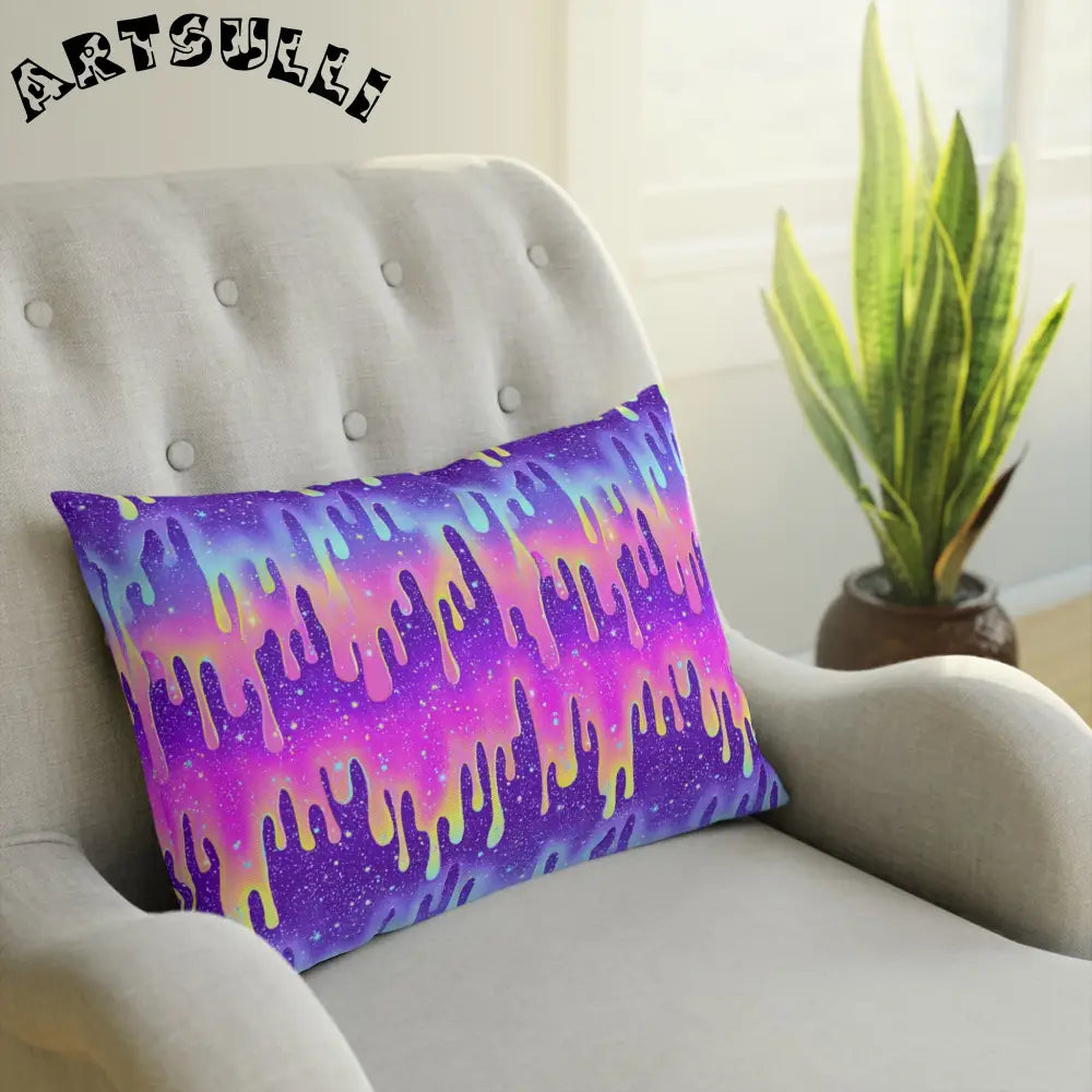 JAKKOUTTHEBXX Colorful Dripping Paint Throw Pillow 2025