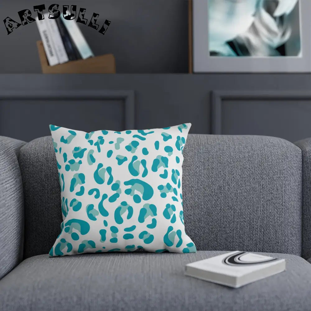 JAKKOUTTHEBXX Teal Leopard Print Pillow 2025