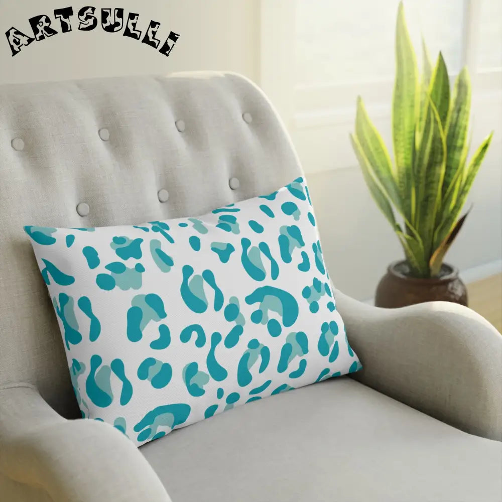 JAKKOUTTHEBXX Teal Leopard Print Pillow 2025