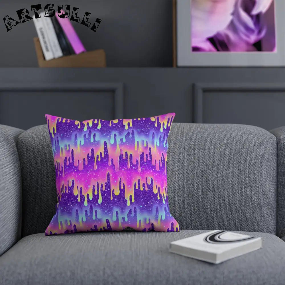 JAKKOUTTHEBXX Colorful Dripping Paint Throw Pillow 2025