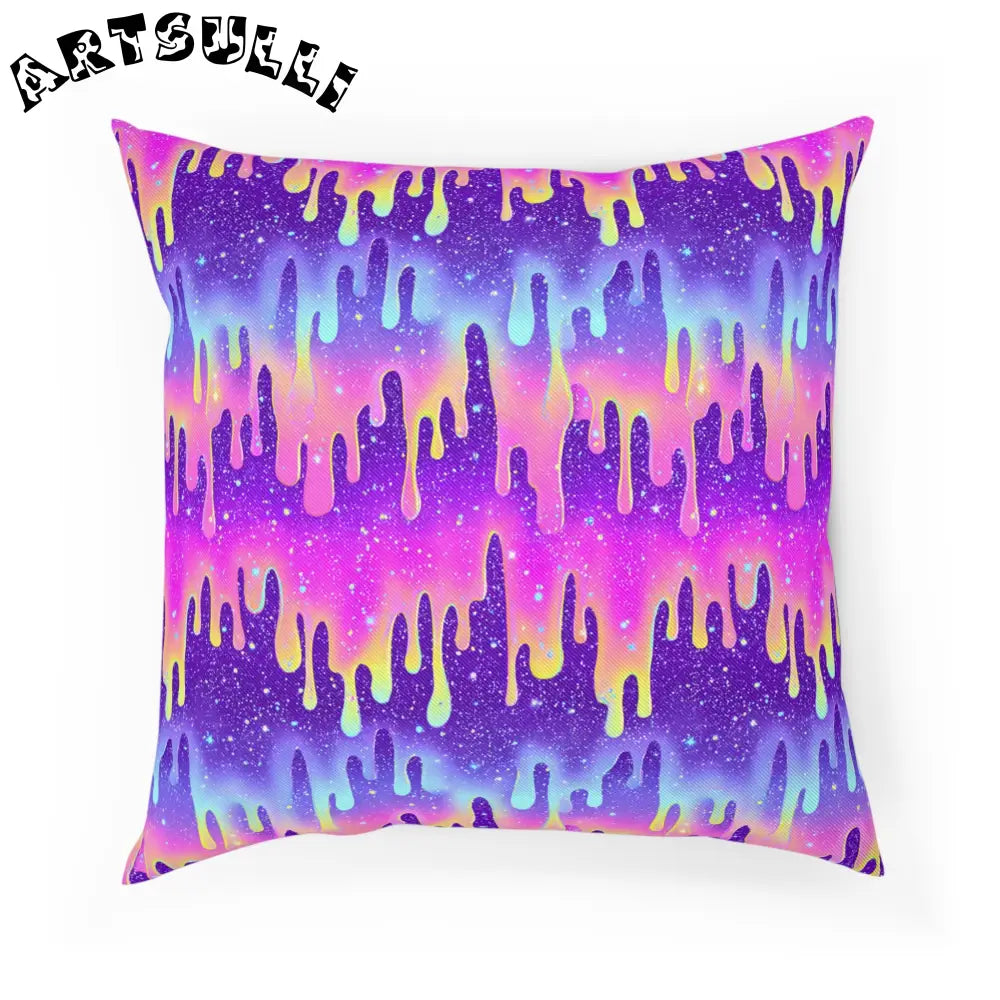 JAKKOUTTHEBXX Colorful Dripping Paint Throw Pillow 2025