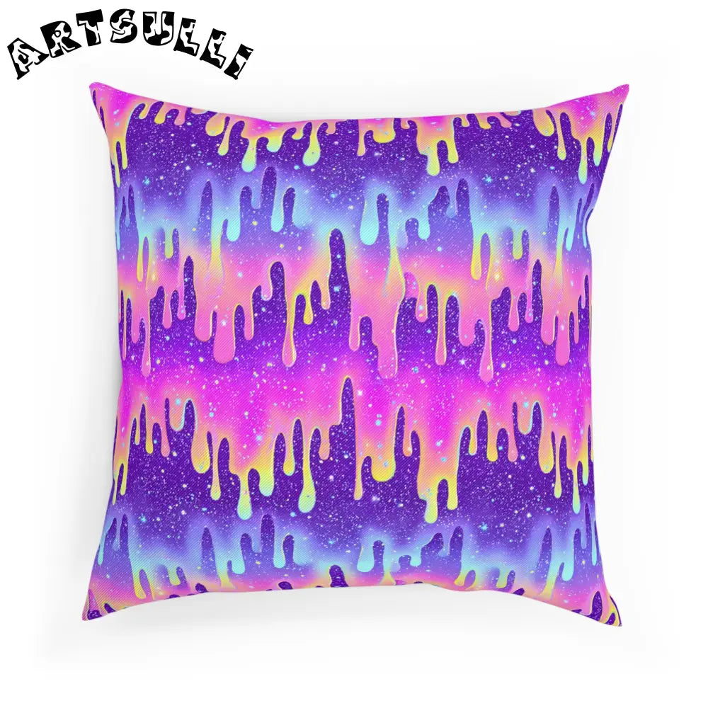 JAKKOUTTHEBXX Colorful Dripping Paint Throw Pillow 2025